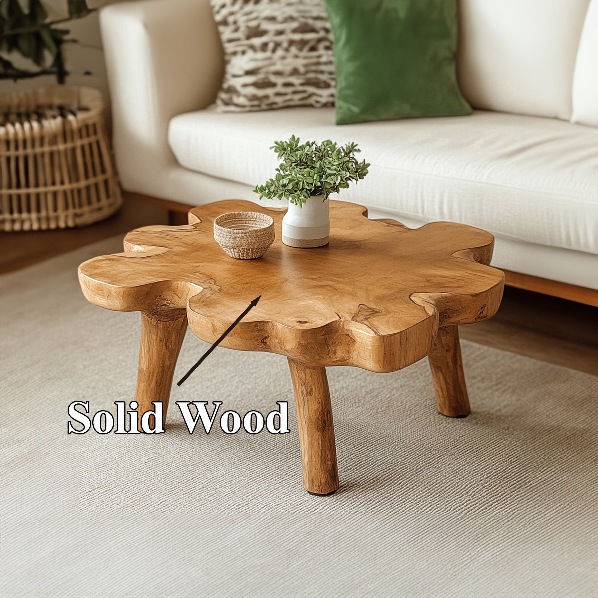 Handcrafted Modern Coffee Table With Natural Oak Finish SILDTCF008