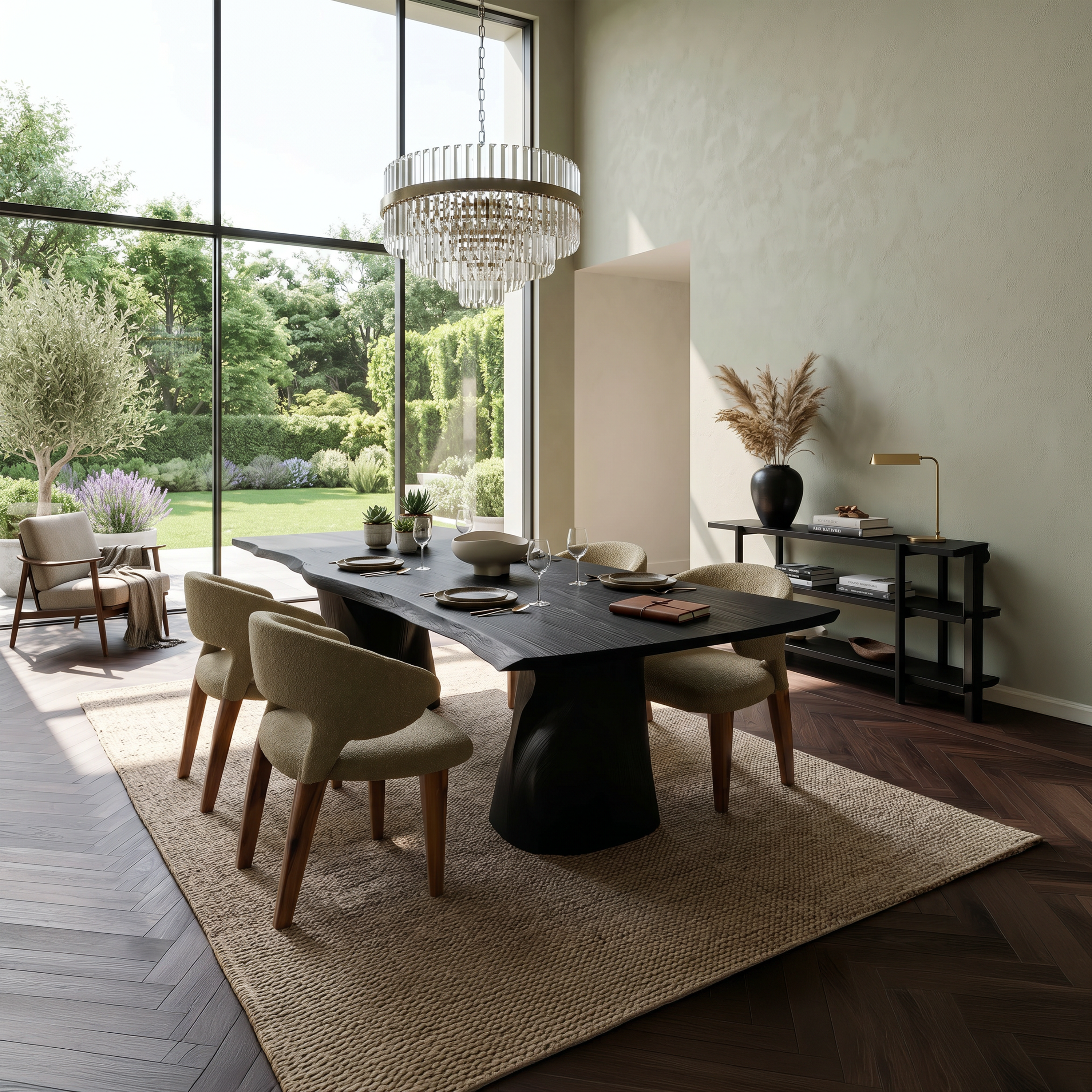 Mid Century Freeform Dining Table For Kitchen Dining Space SILDTTNDN033