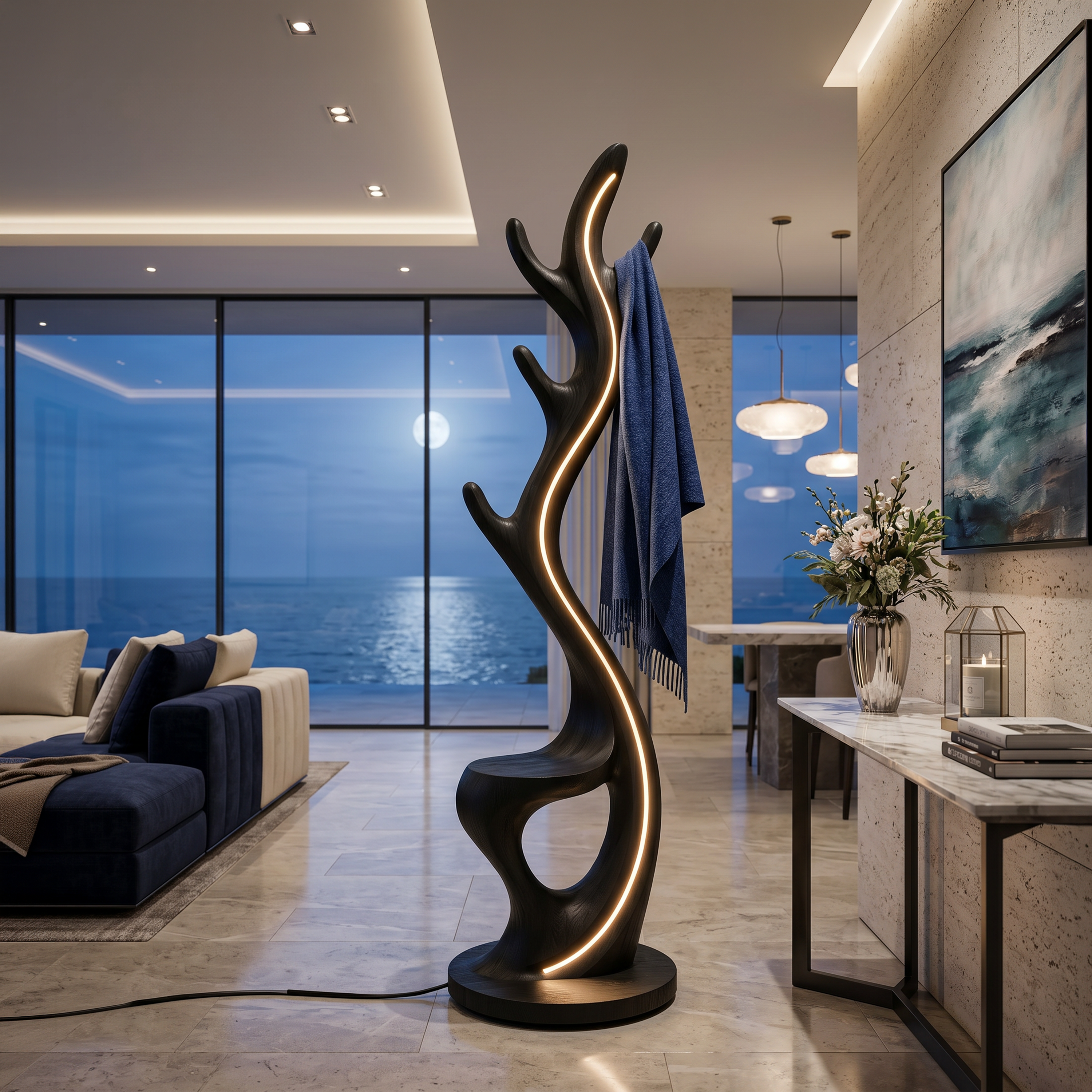 Minimalist Twig Lamp With Rack For Entryway SILDTTNLAM017