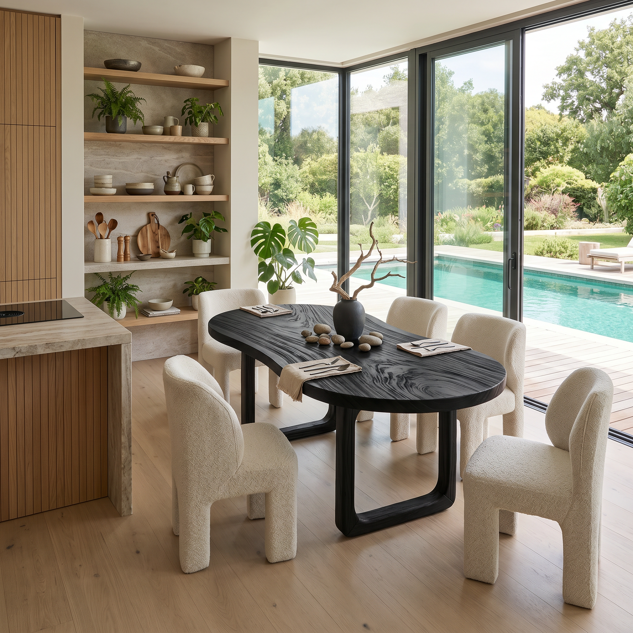 Tropical Oval Dining Room Table For Poolside Room SILDTTRDN057