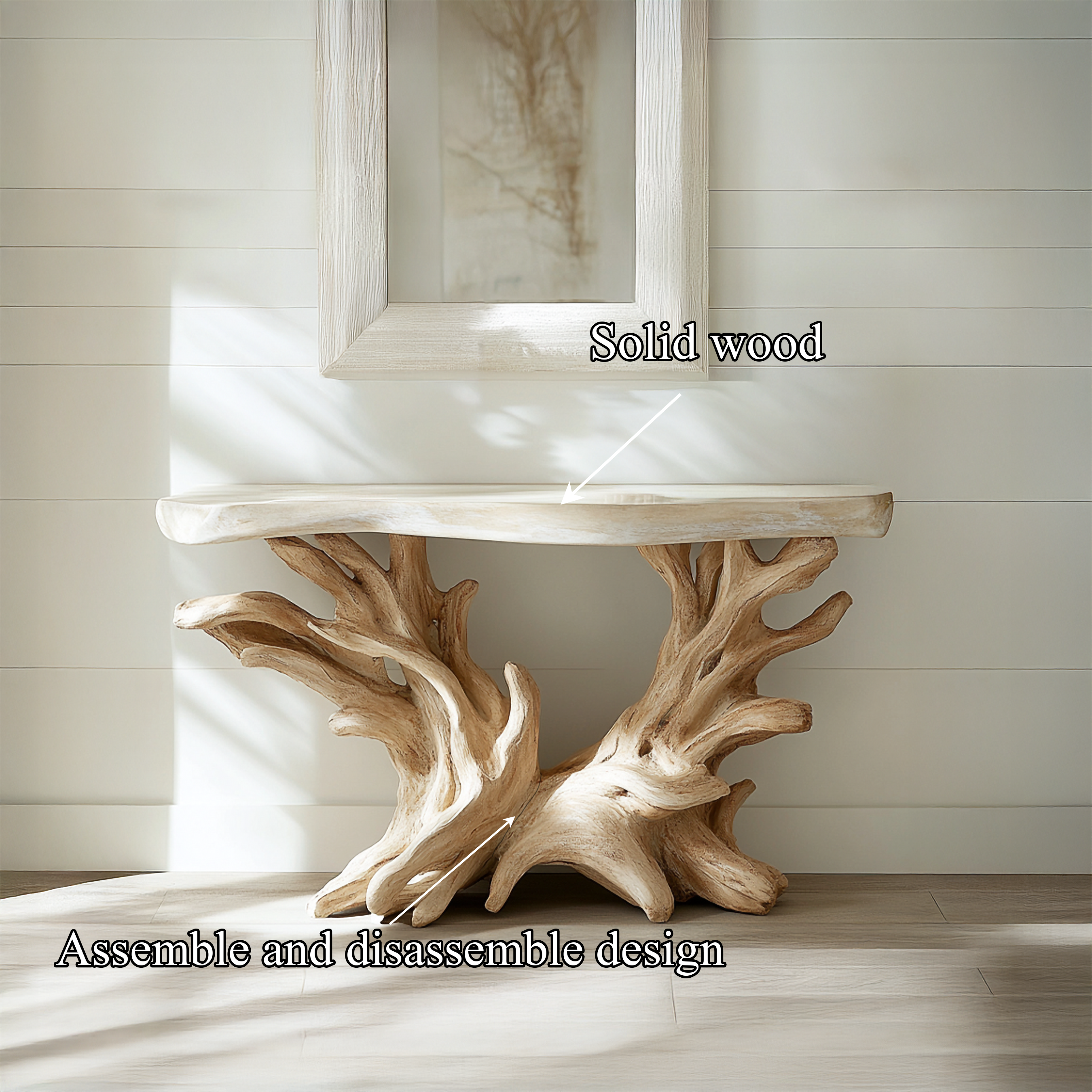 Coastal Rustic Organic Console Table Living Room And Bedroom SINLSACS428