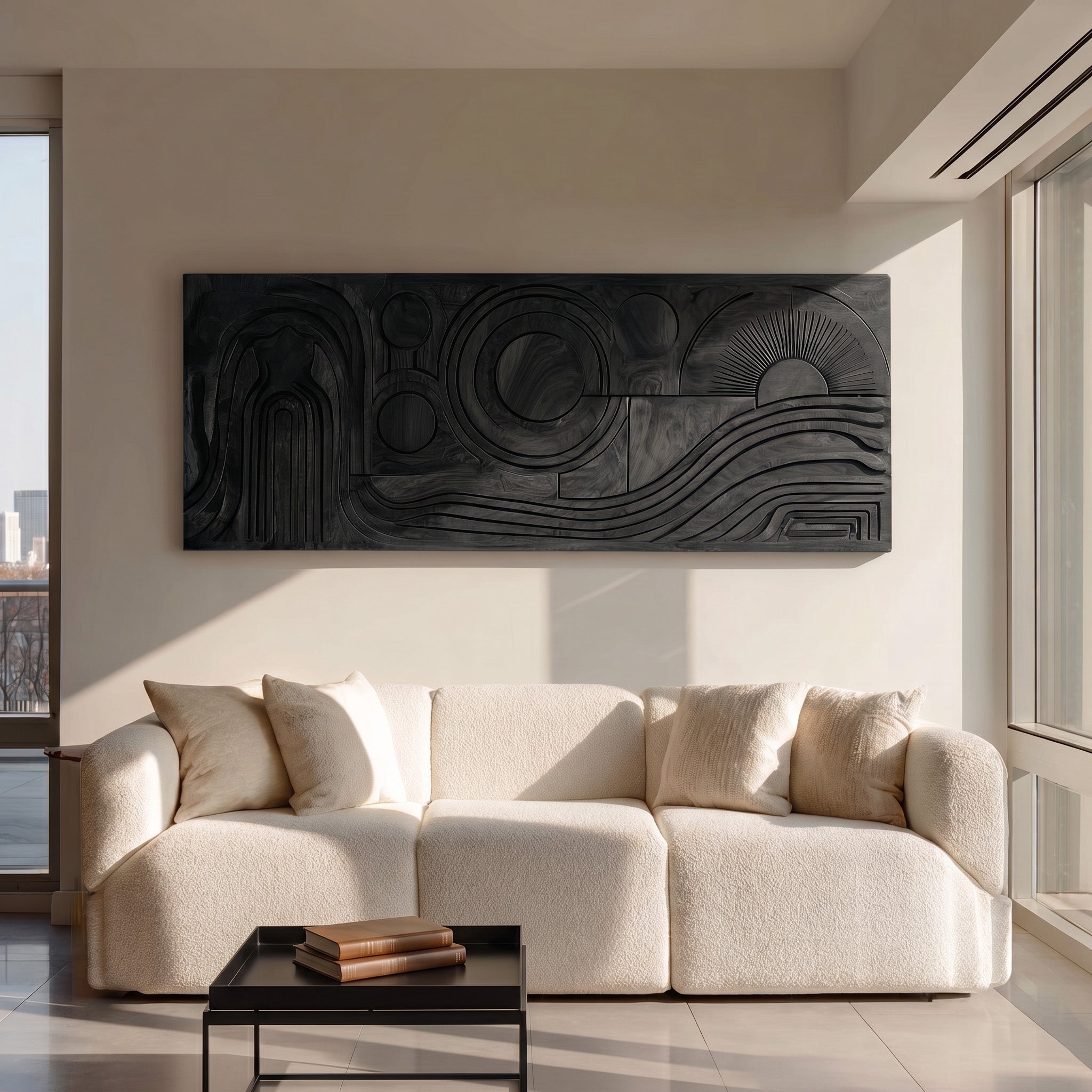 Mid Century Abstract Wood Wall Art For Living Room RTTHHNWA195