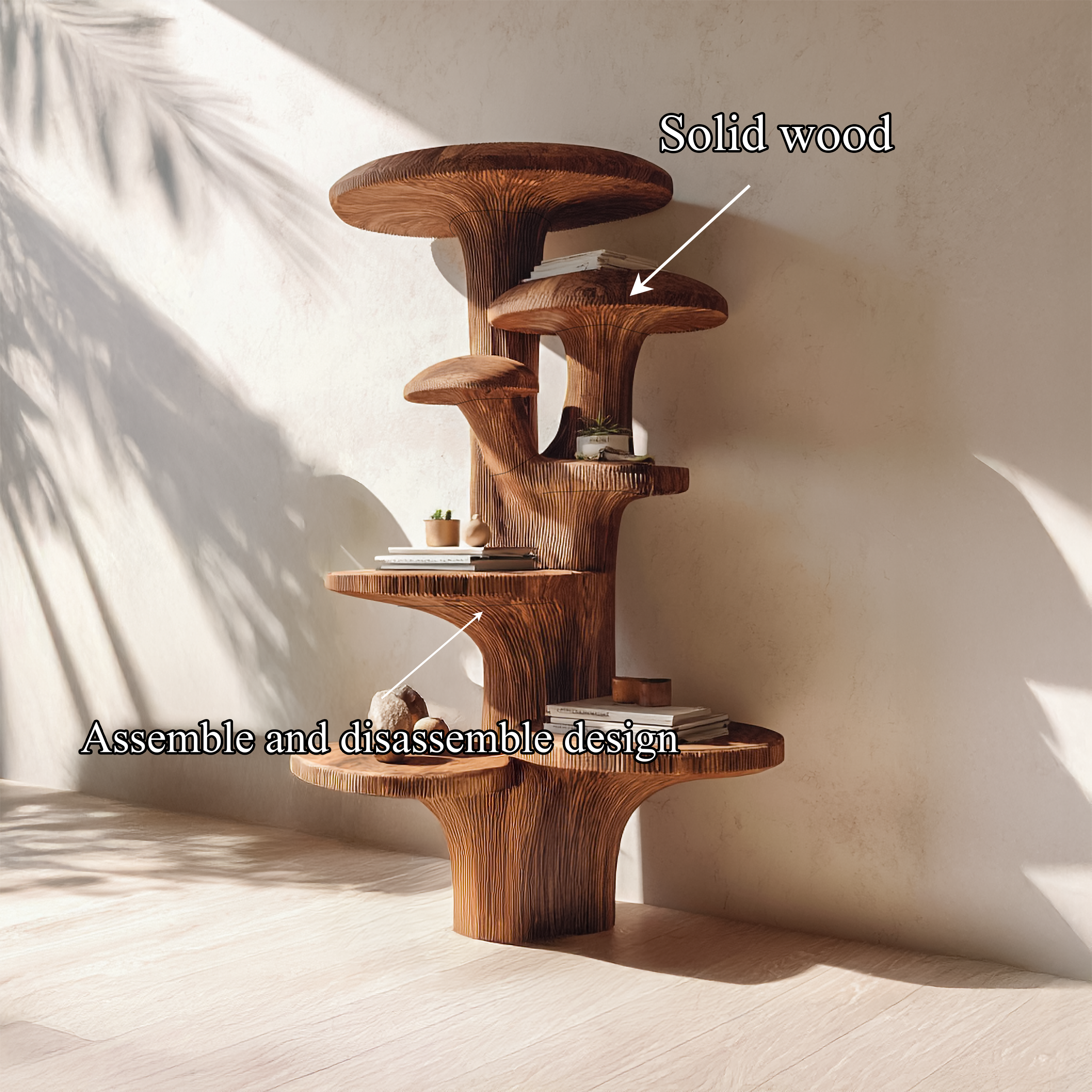 Nature MushRoom Inspired Tree Accent Shelf Living Room Interior Gallery Display SINLSATB614