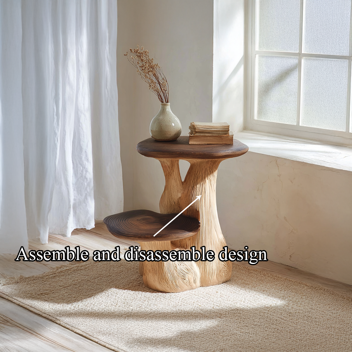 Rustic Mushroom End Table Entryway Or Bedroom SINLSABT103