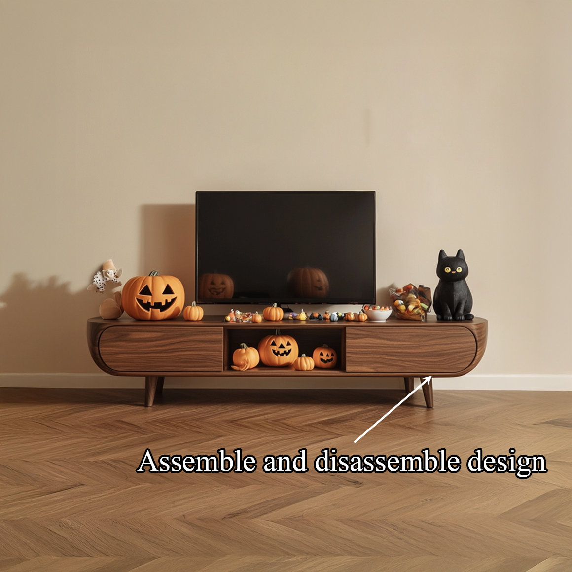 Mid Century Tv Stand Cabinet Living Room Halloween Decor SINLSASC227