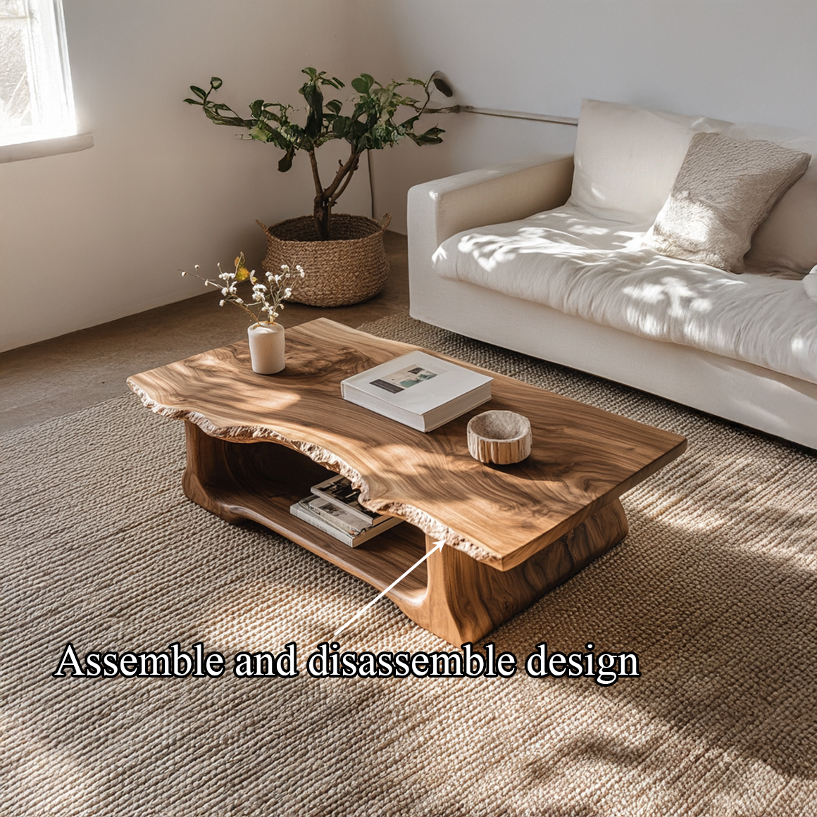 Handcrafted Rustic Live Edge Coffee Table Living Room Family Room SINLSACF185