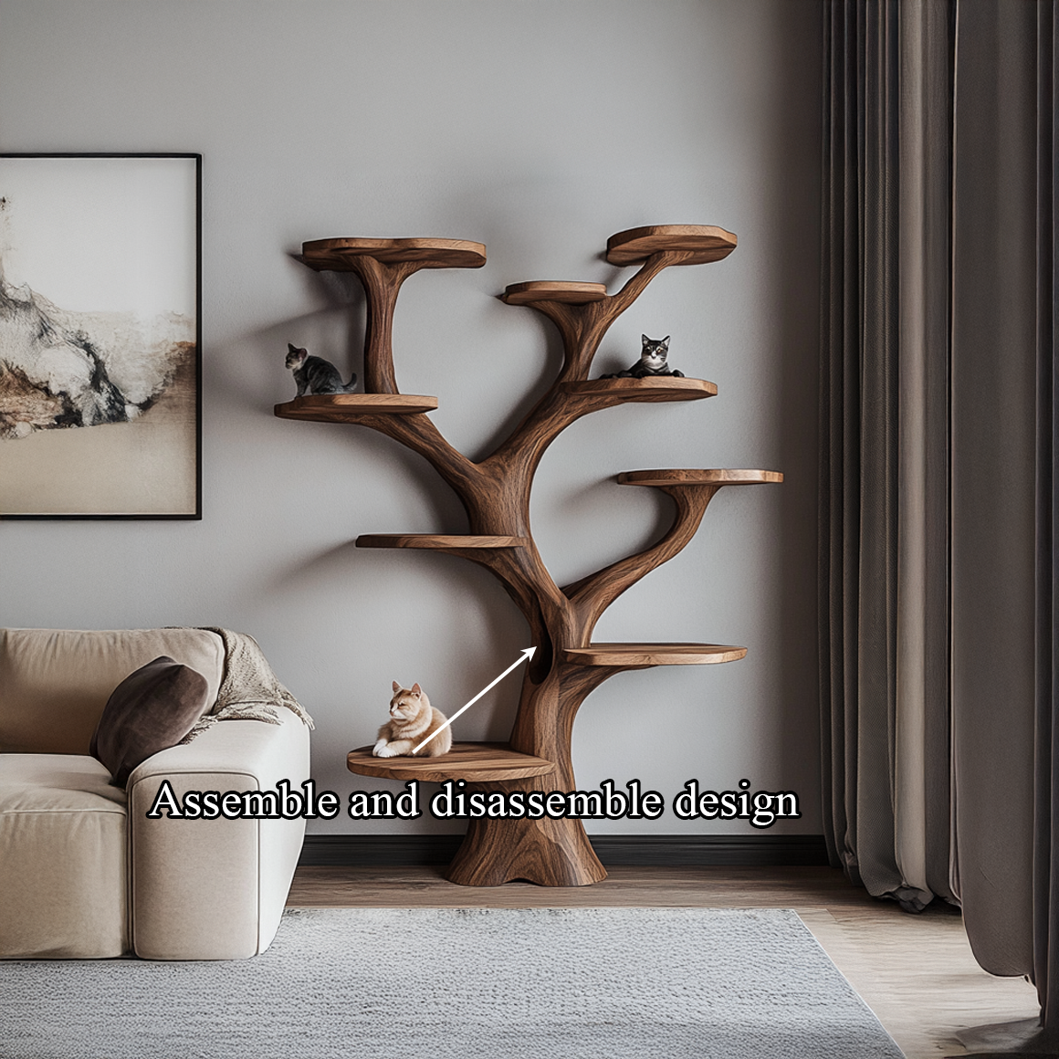 Rustic Handcrafted Cat Tree Furniture Contemporary Interiors SINLSATT071