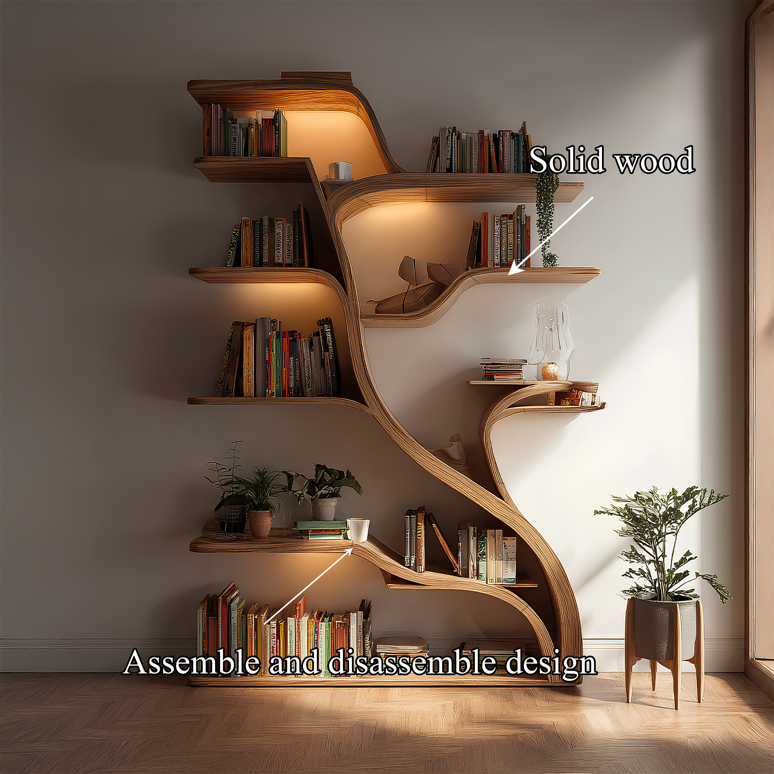 Tree Branch Wall Shelf Solid Wood Farmhouse Decor Gift SINLSATB187