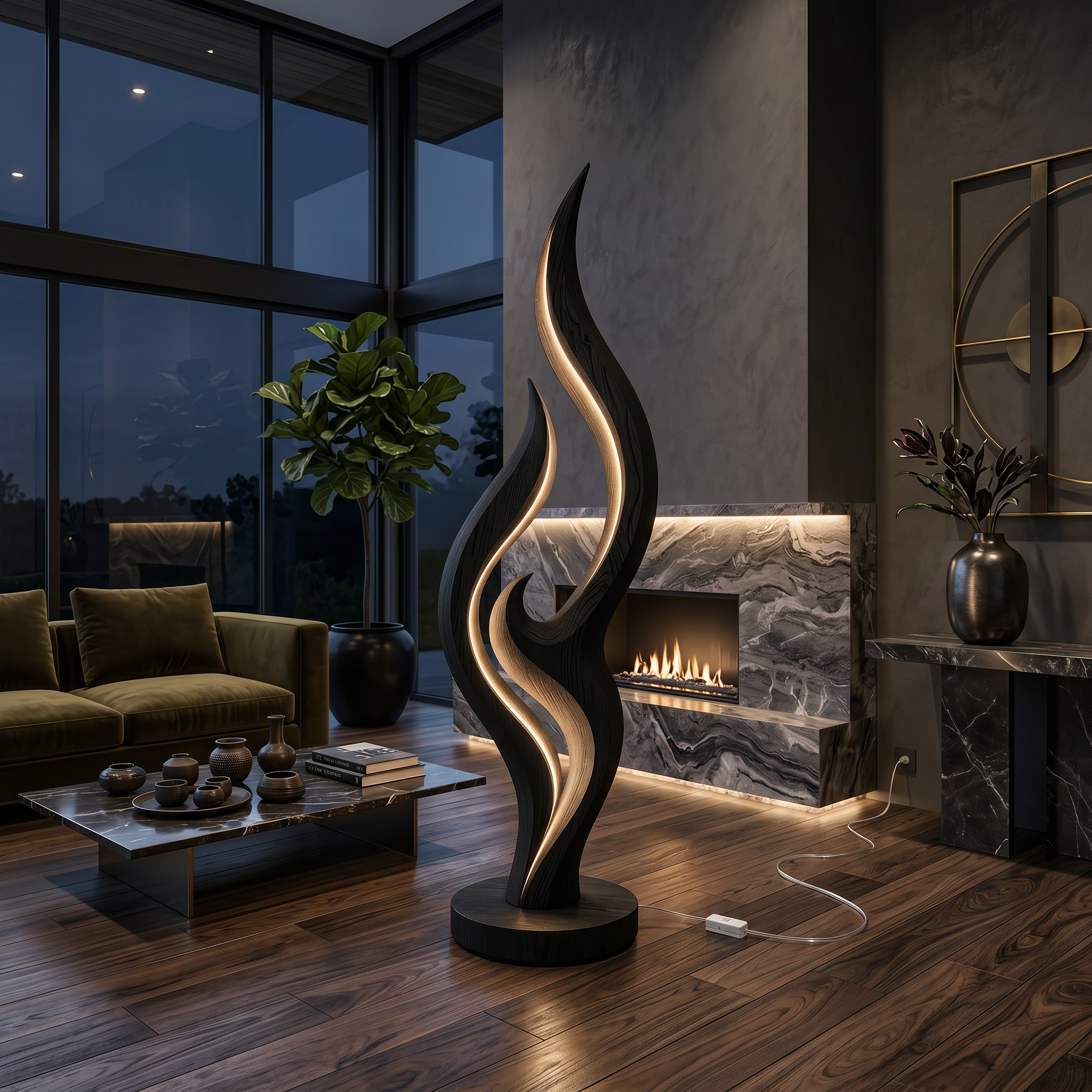Contemporary Double Wave Lamp For Lounge Area SILDTTNLAM038