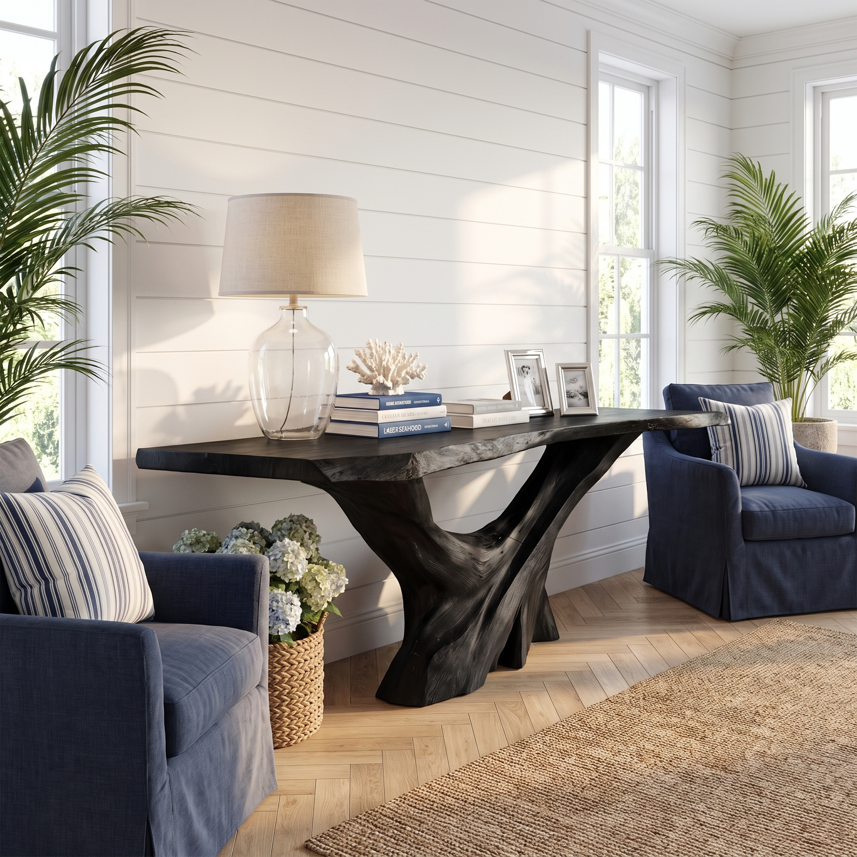 Mid Century Live Edge Console Table Artistic Wood For Furniture Decor SILDTTNCS078
