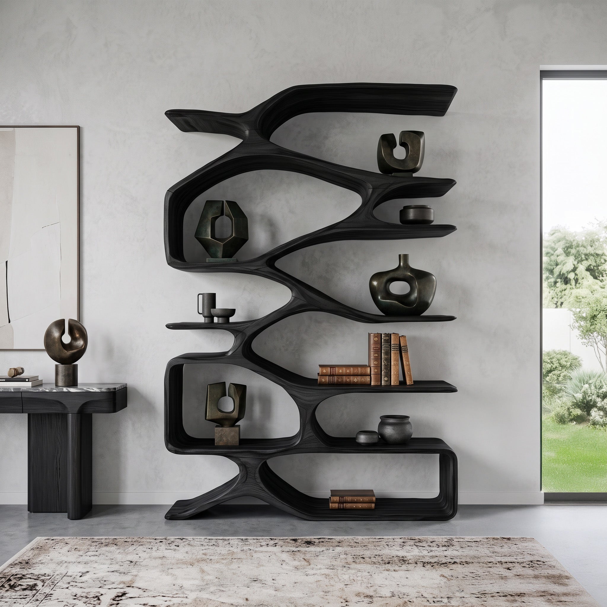 Organic Sculptural Bookshelf For Living Decor RTTHHNBS092