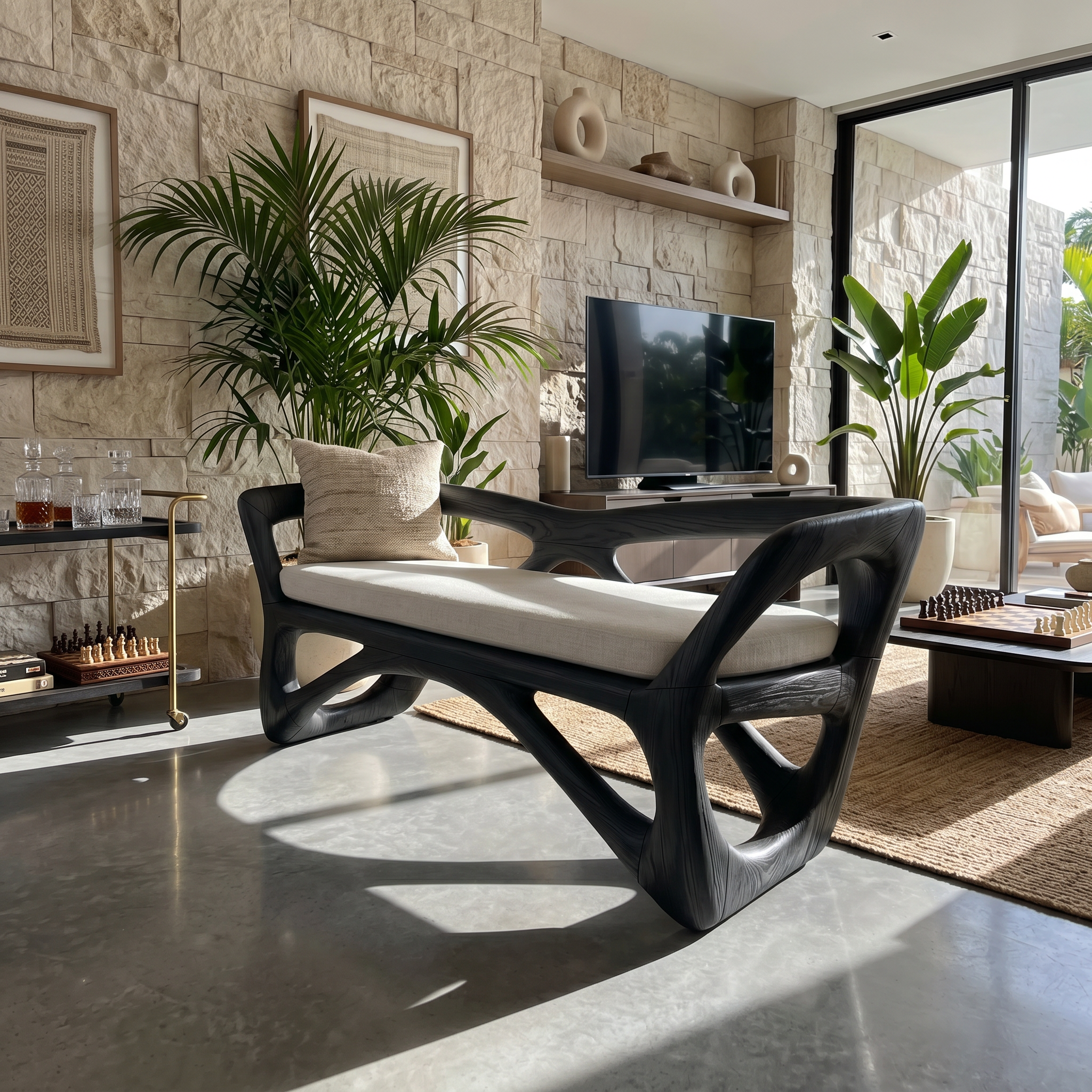 Japandi Accent Bench Wellness Retreat SILDTTRBEN071