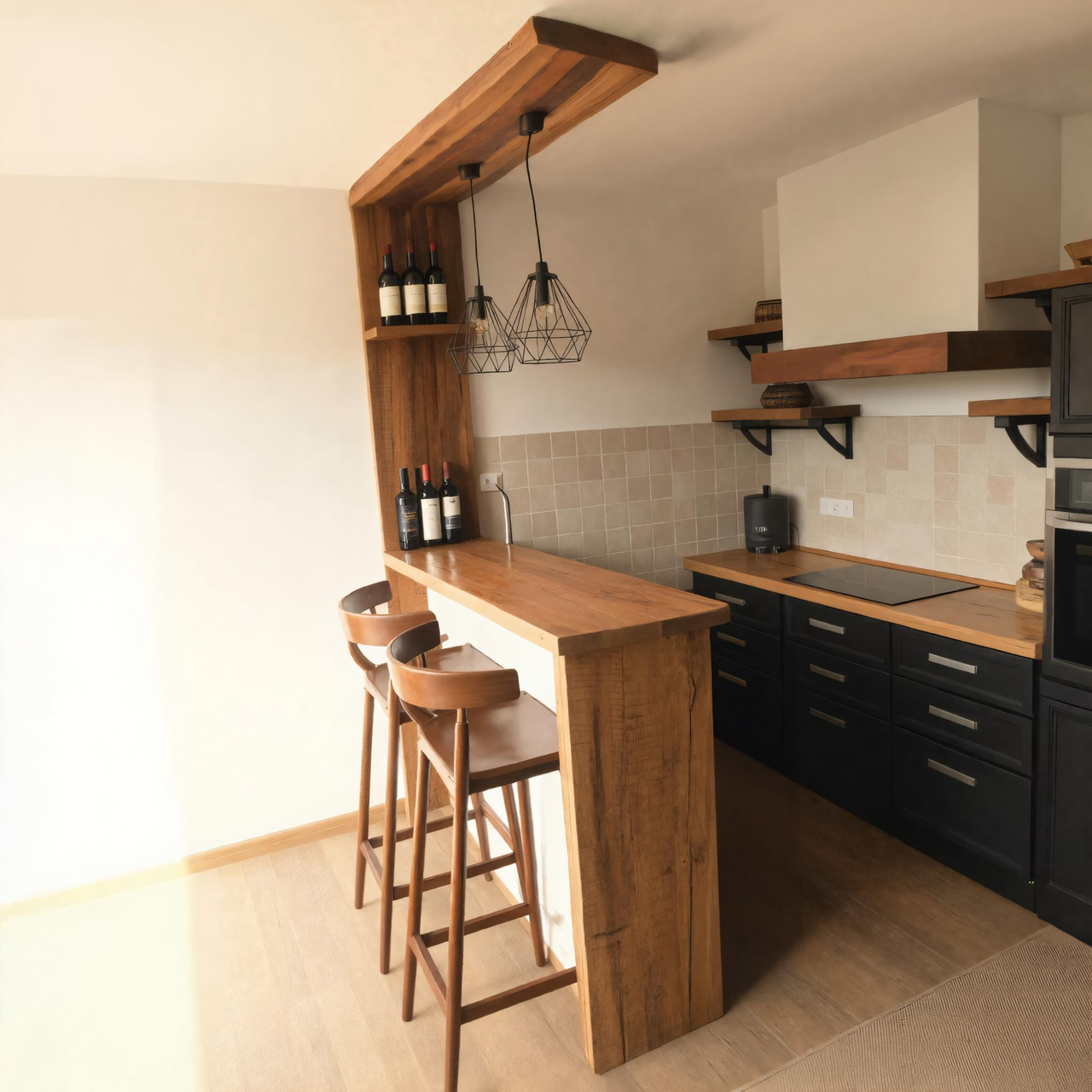 Rustic Kitchen Bar Counter For Farmhouse Or Industrial Style Homes SITHHNBTA008