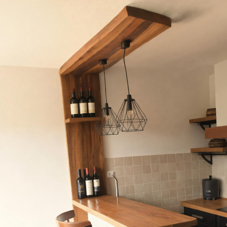 Rustic Kitchen Bar Counter For Farmhouse Or Industrial Style Homes SITHHNBTA008