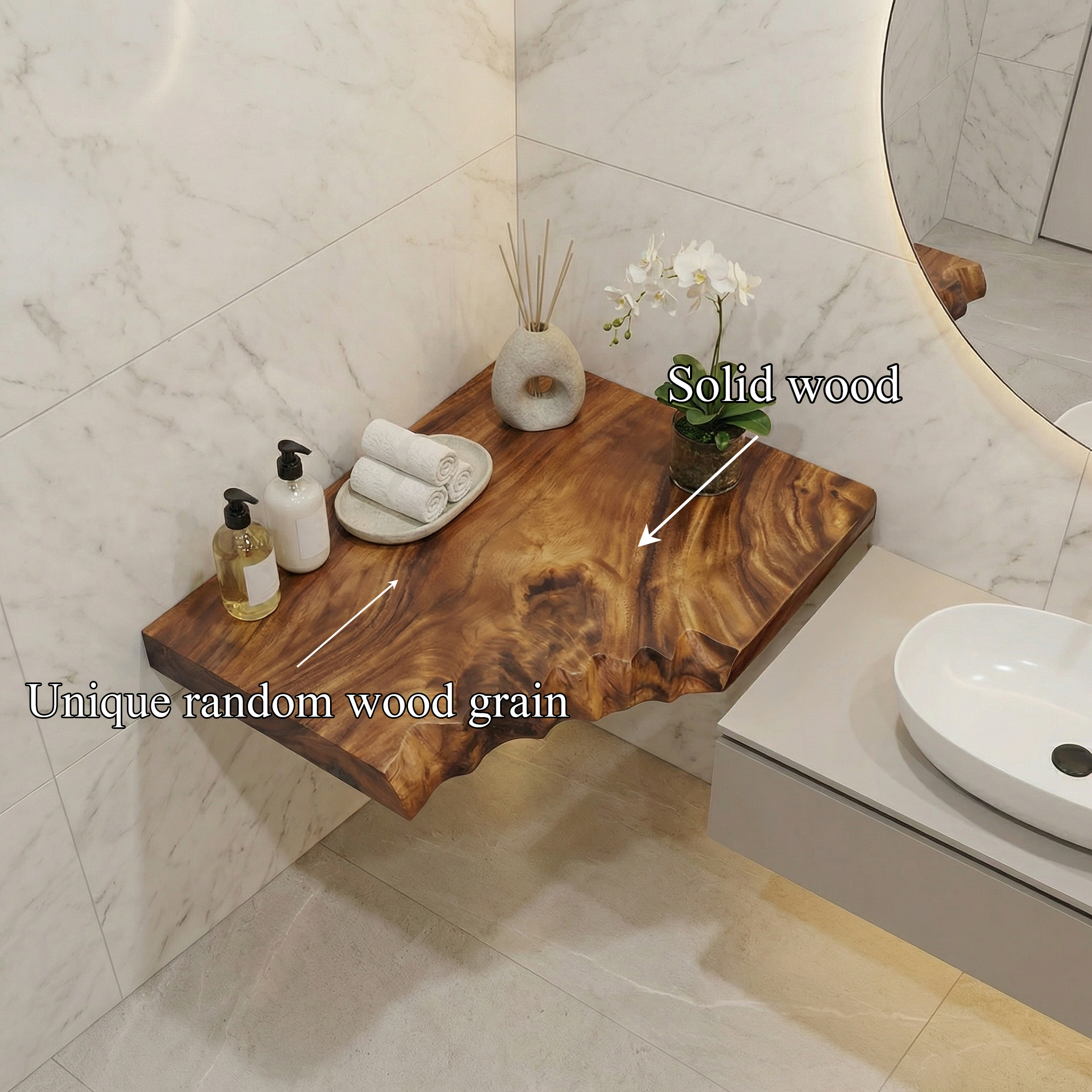 Natural Corner Shelf For Living Room SINLSACN023