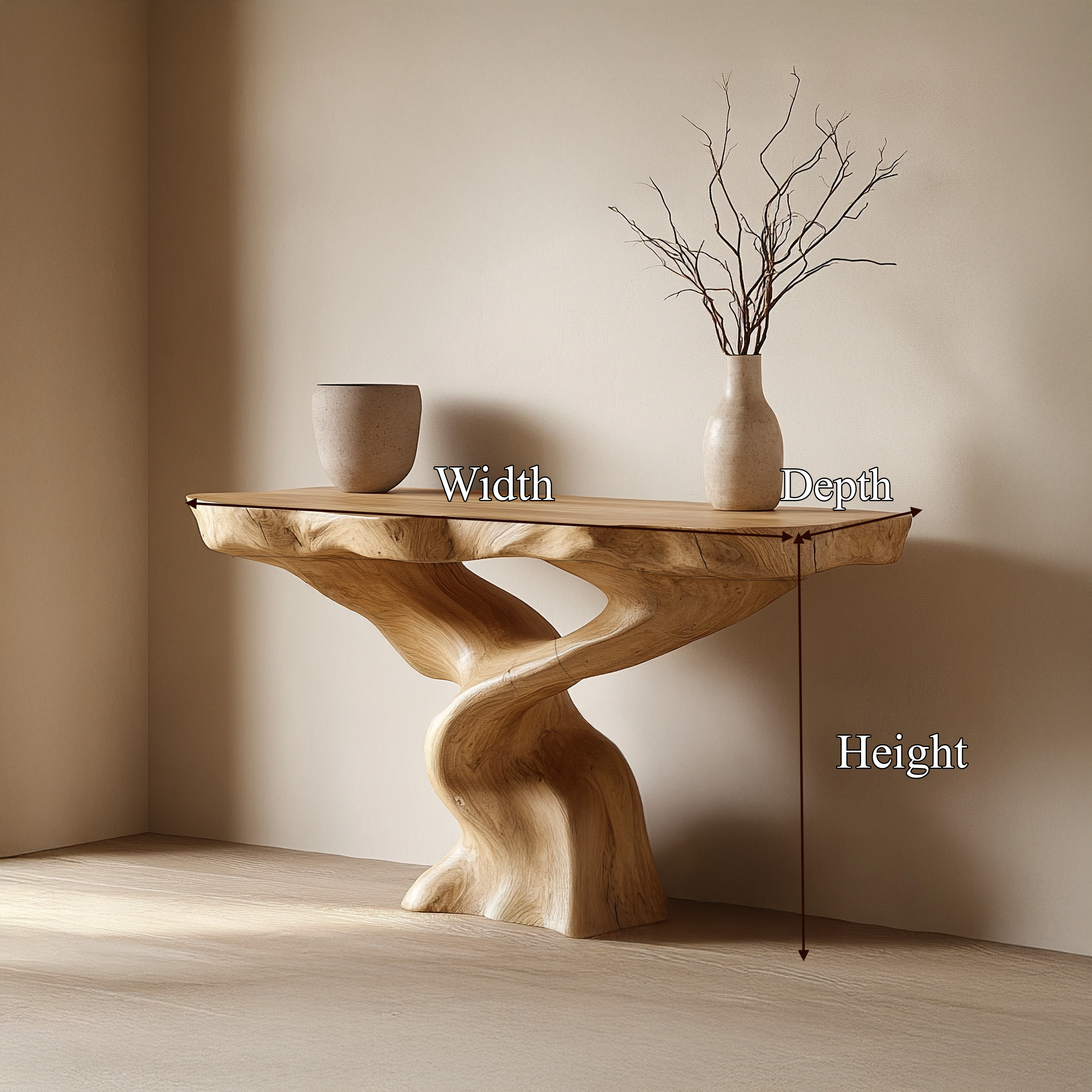 Sculptural Console Table Living Room Interior Artistic Statement SINLSACS443