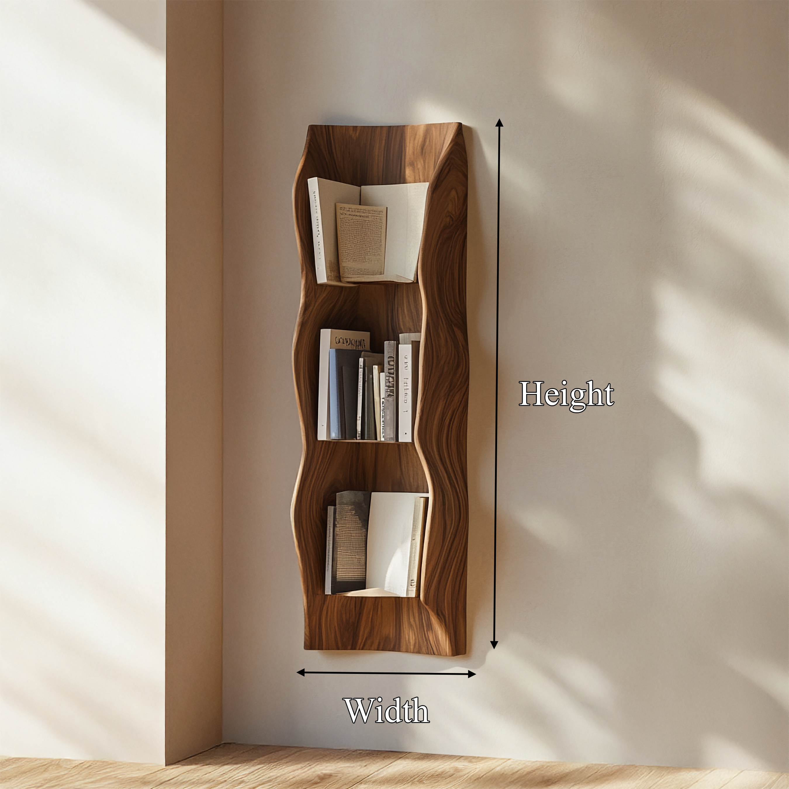 Organic Sculptural Wall Bookshelf For Living Space Or Interior Area SINLSAFL371