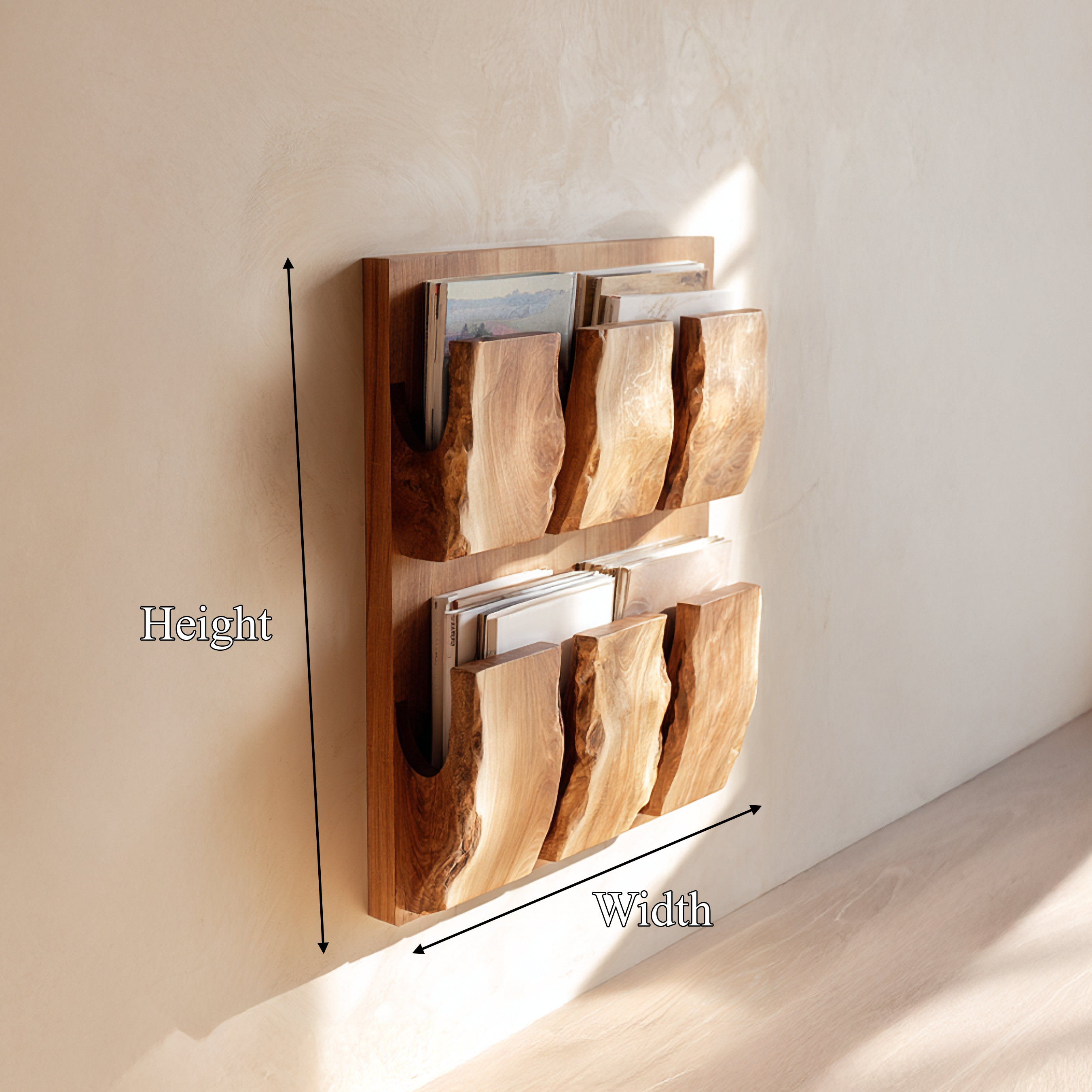 Rustic Nature Inspired Wooden Wall Organizer Home Interior Accent Storage SINLSAFL372