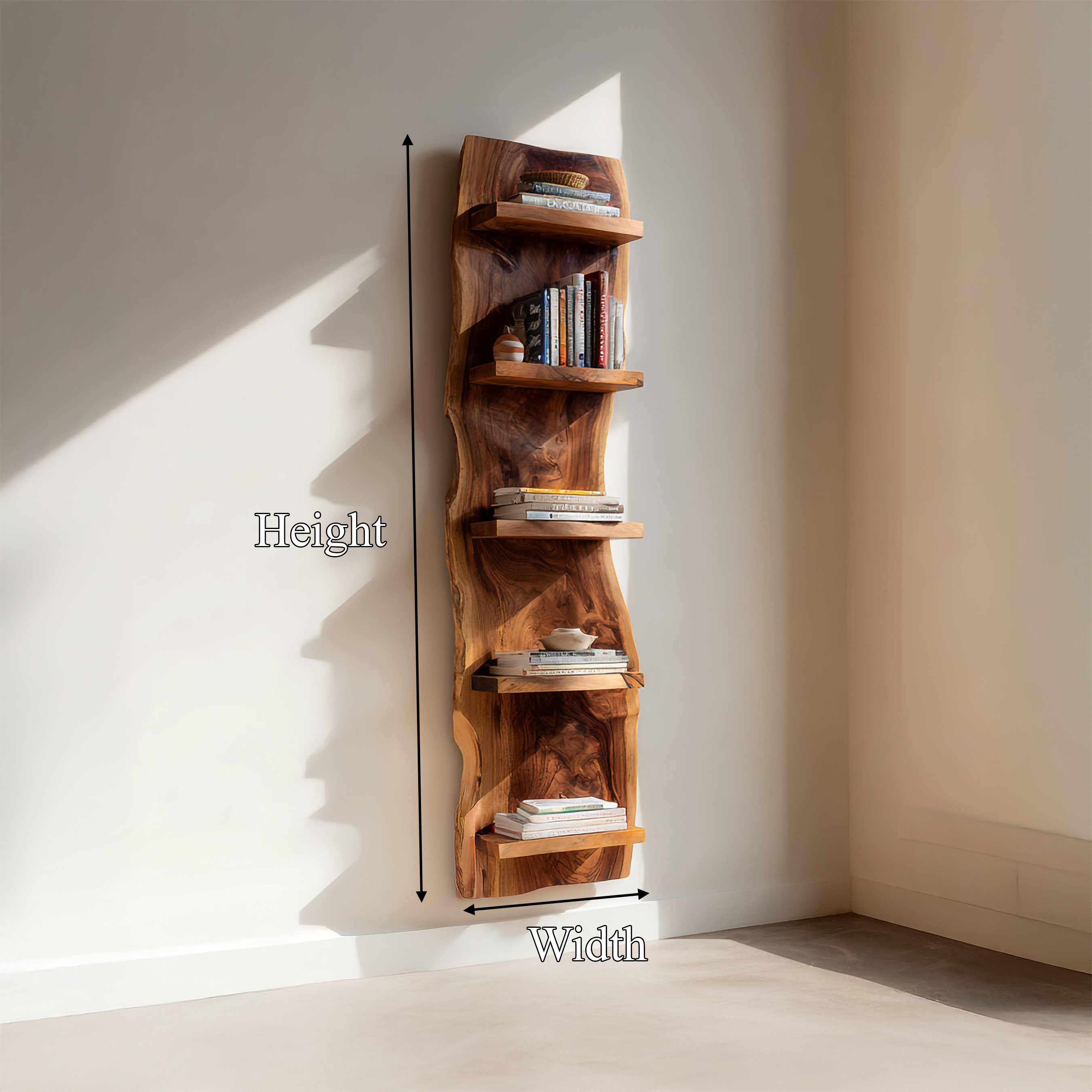 Organic Sculptural Accent Wall Bookshelf For Living Space SINLSAFL373