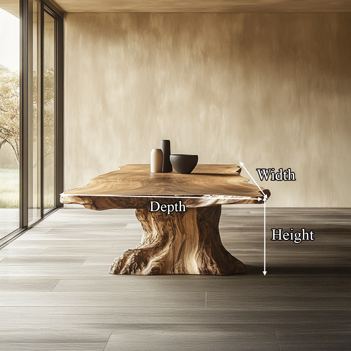 Rustic Sculptural Dining Table For Living Room Or Dining Room SINLSADT150