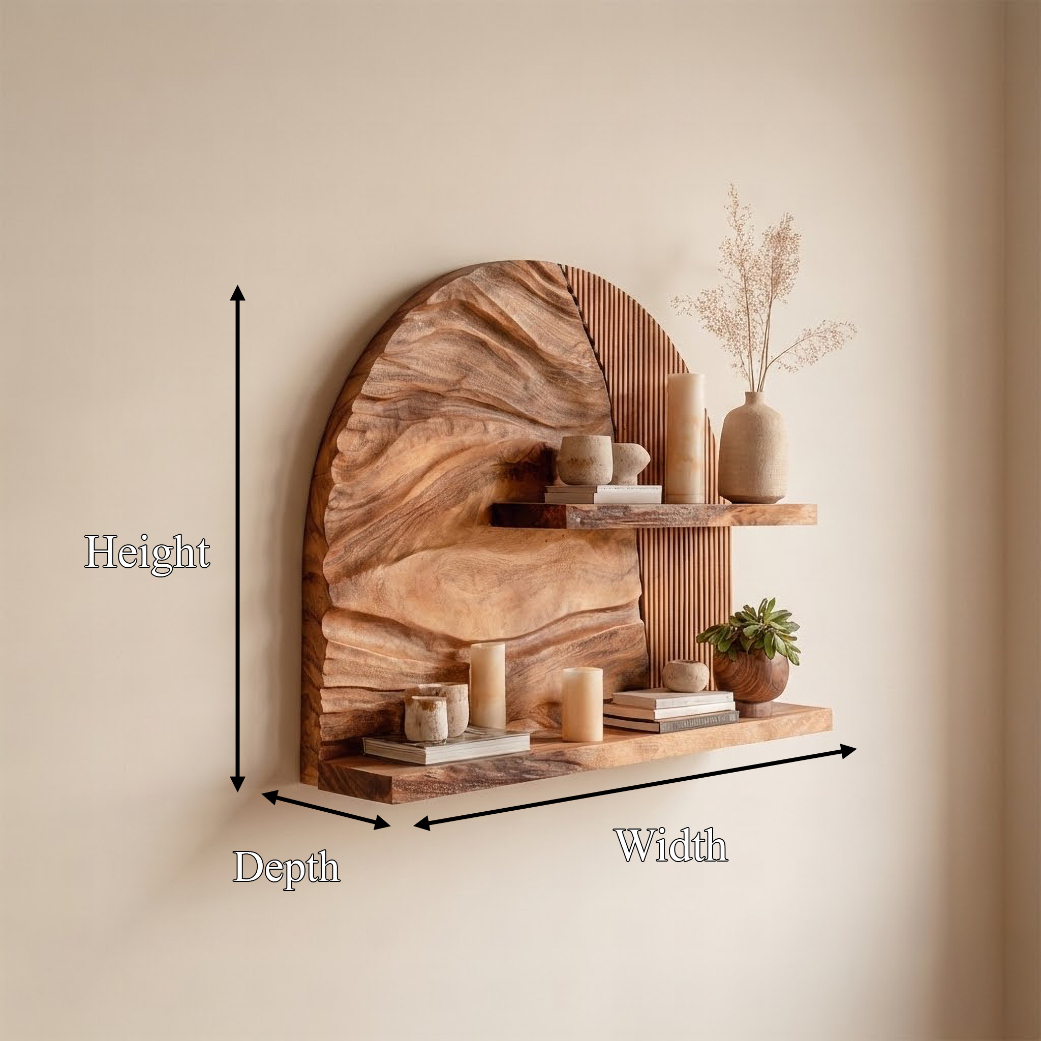 Rustic Wall Mounted Shelf For Living Room And Bedroom SINLSAFL445