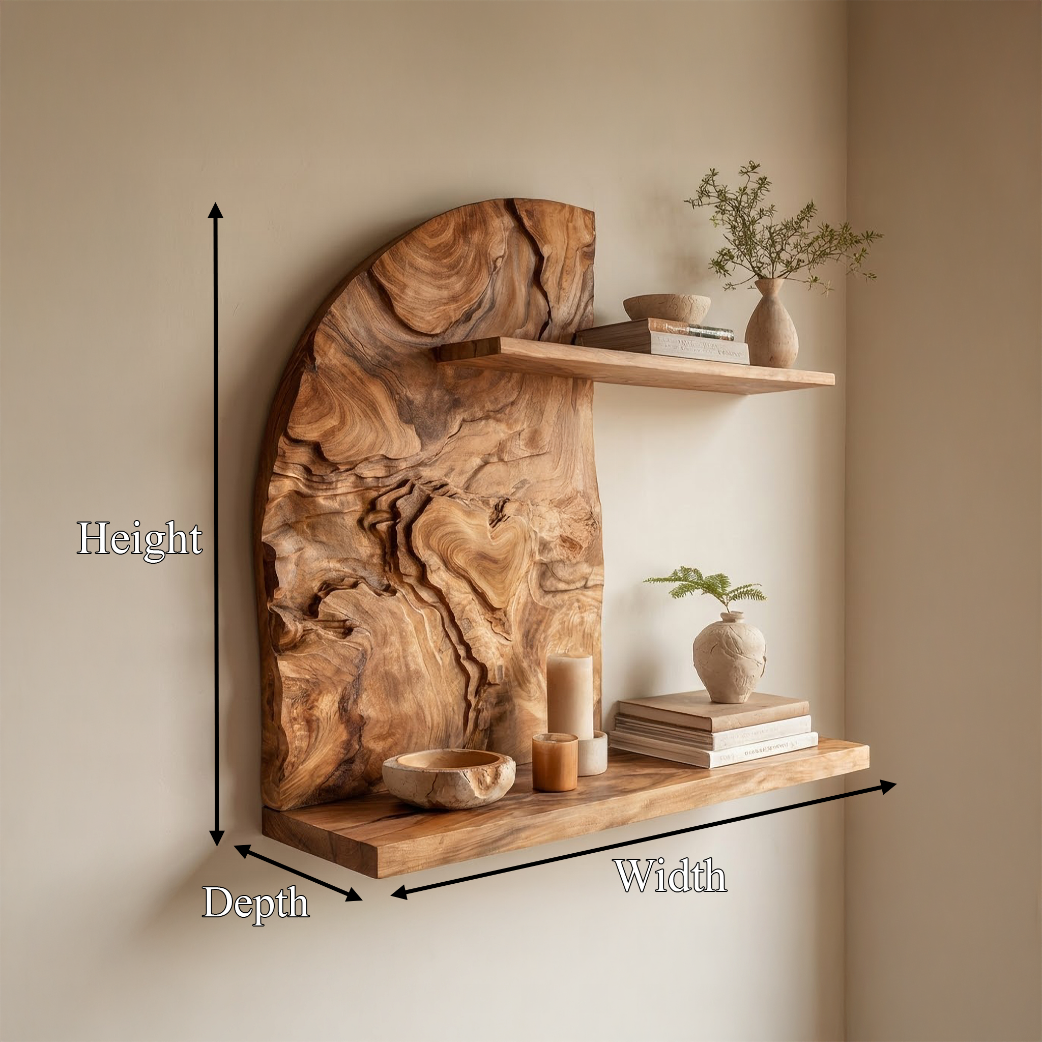 Rustic Wall Shelf For Living Room And Home Interior SINLSAFL450