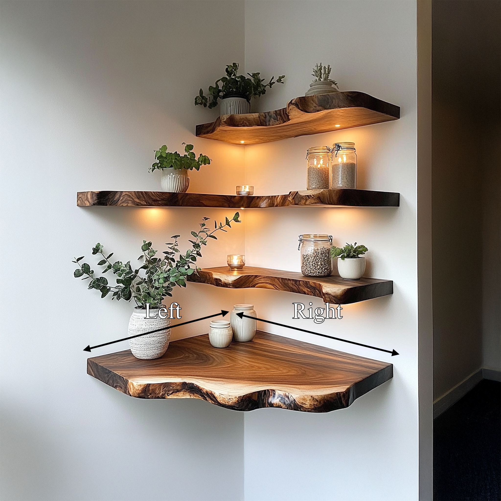 Rustic Organic Minimal Wall Shelf For Living Room And Apartment SINLSAFL453