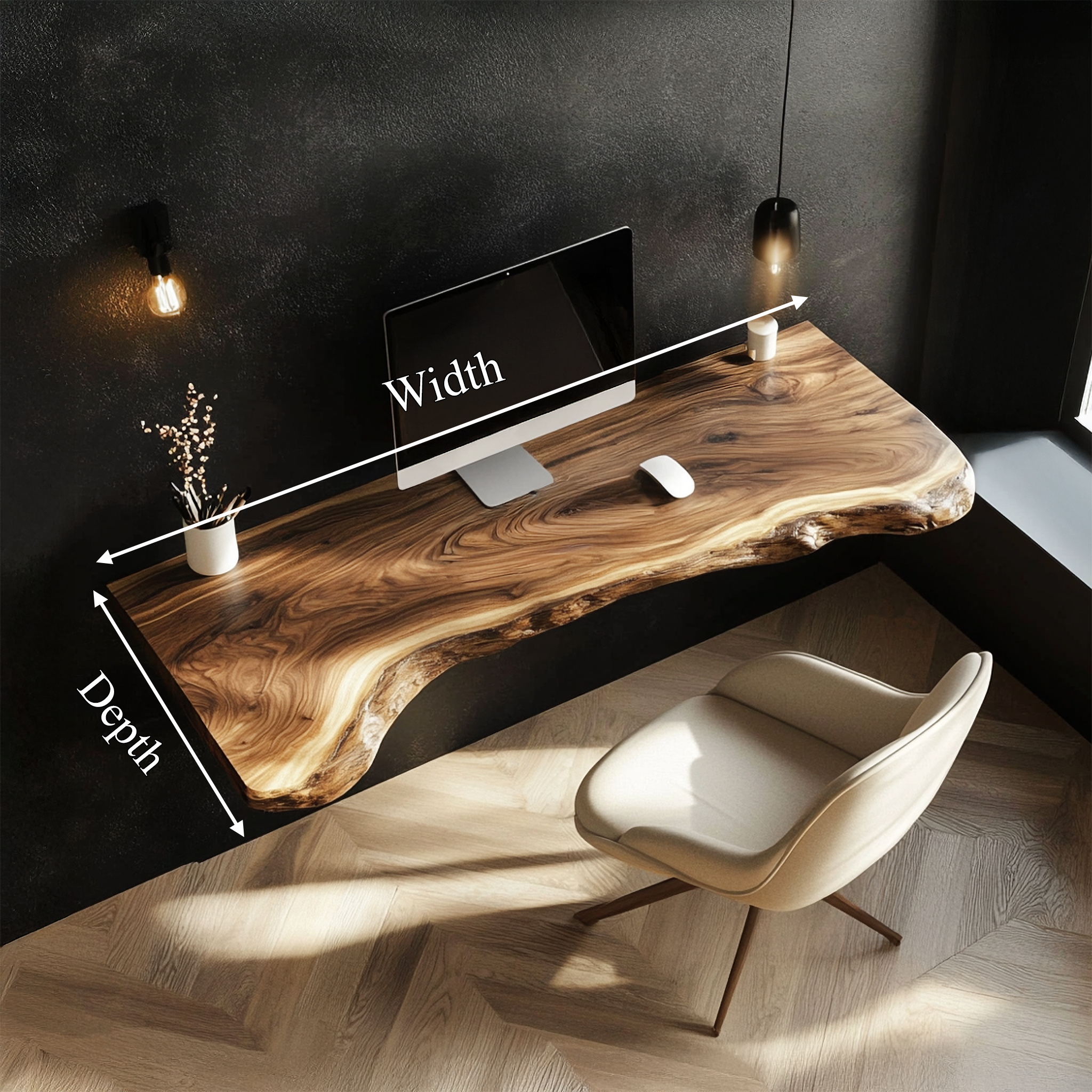 Rustic Wall Mounted Desk For Home Office And Small Room SINLSAFL459