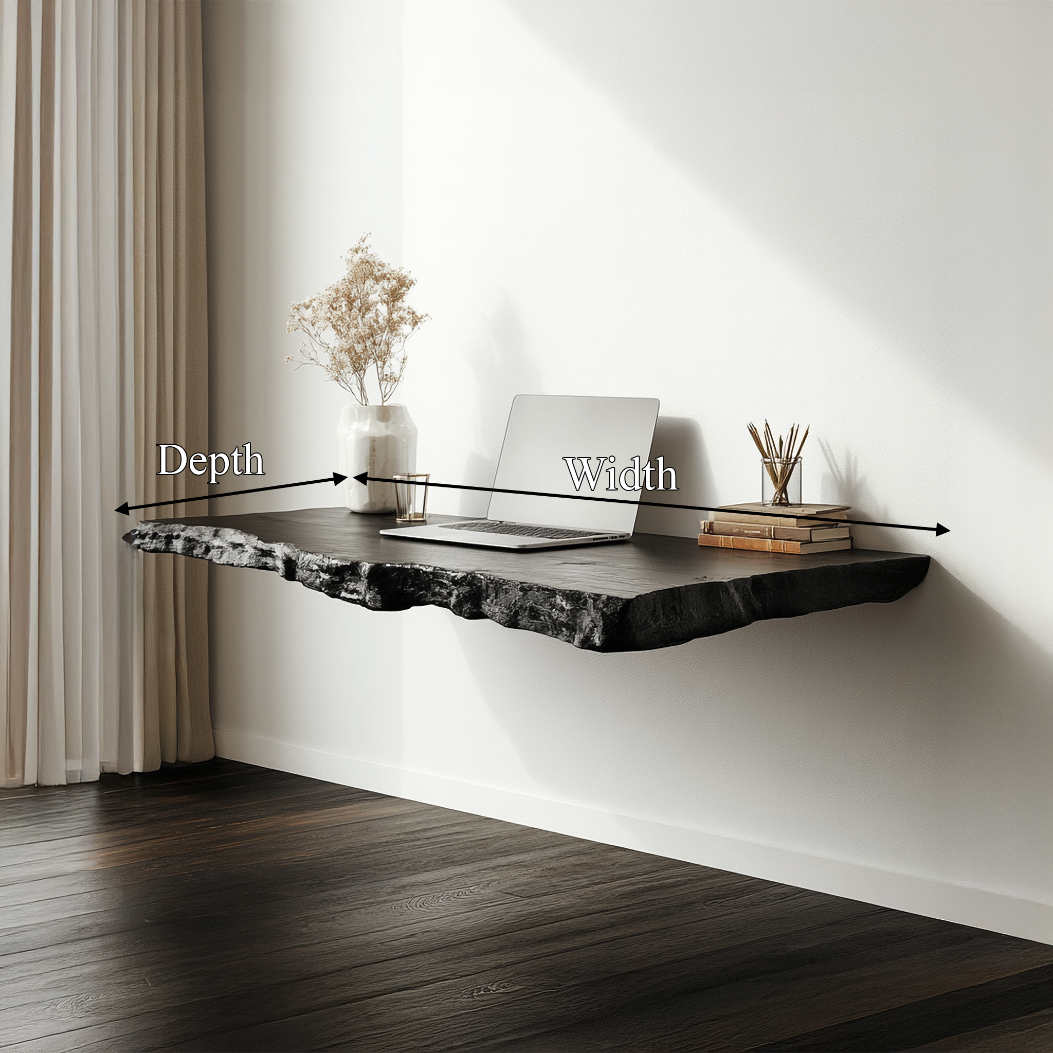 Rustic Work Floating Desk For Bedroom And Compact Workspace SINLSAFL469