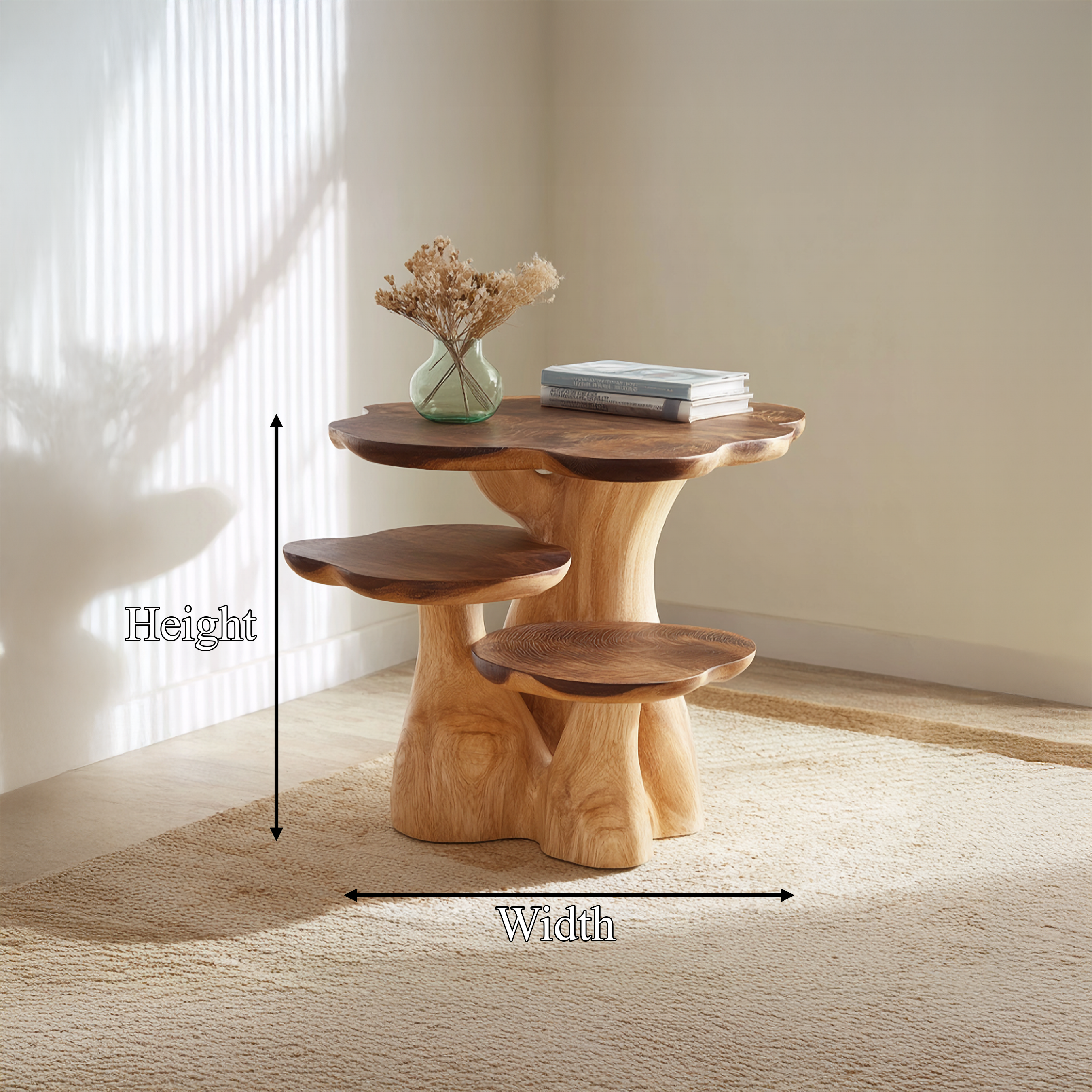 Rustic Mushroom Side Table For Living Room And Apartment SINLSABT234