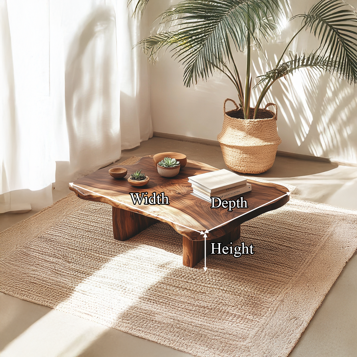 Organic Live Edge Coffee Table For Living Room And Lounge SINLSACF179