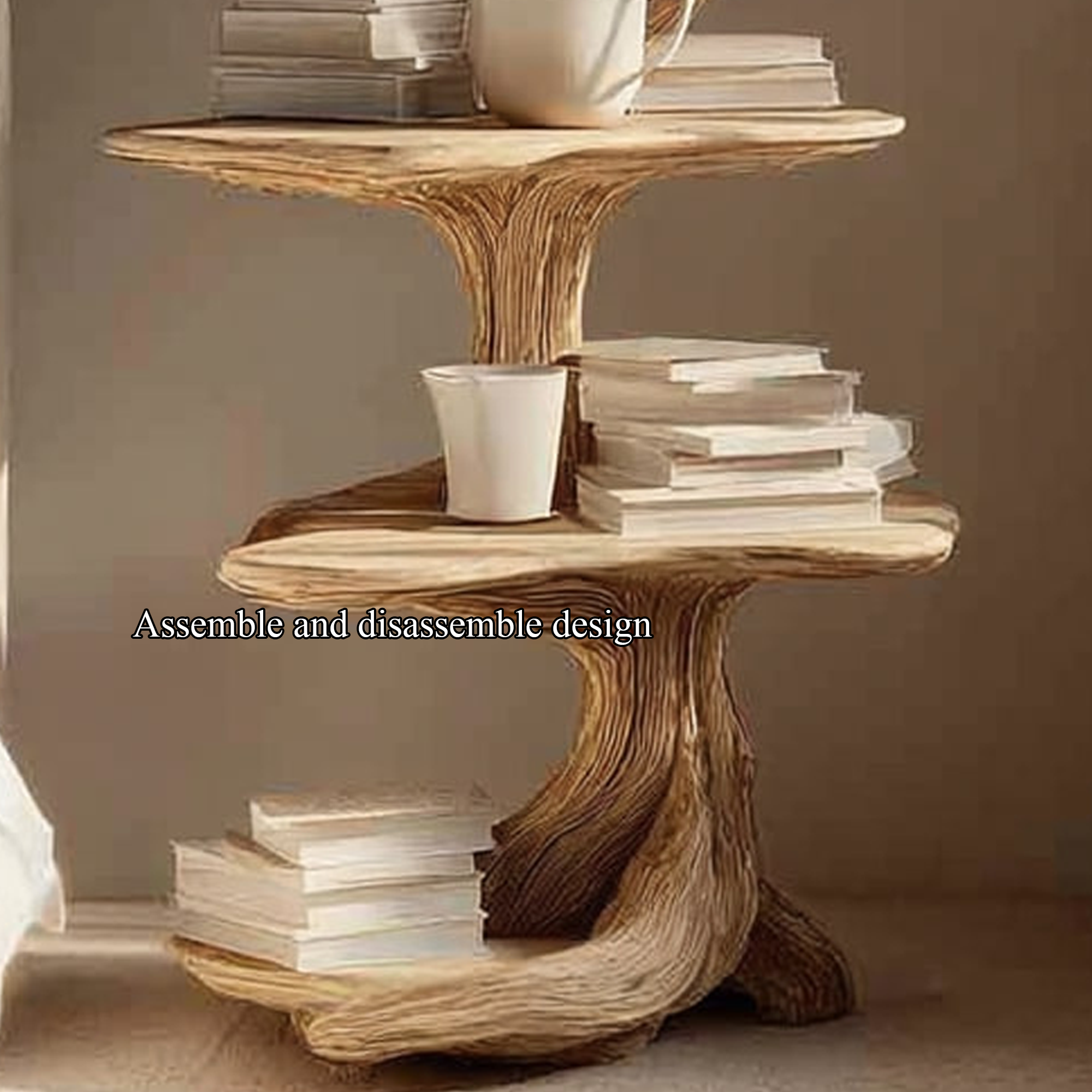 Rustic Tree Nightstand Bedroom Small Space SINLKIBT066