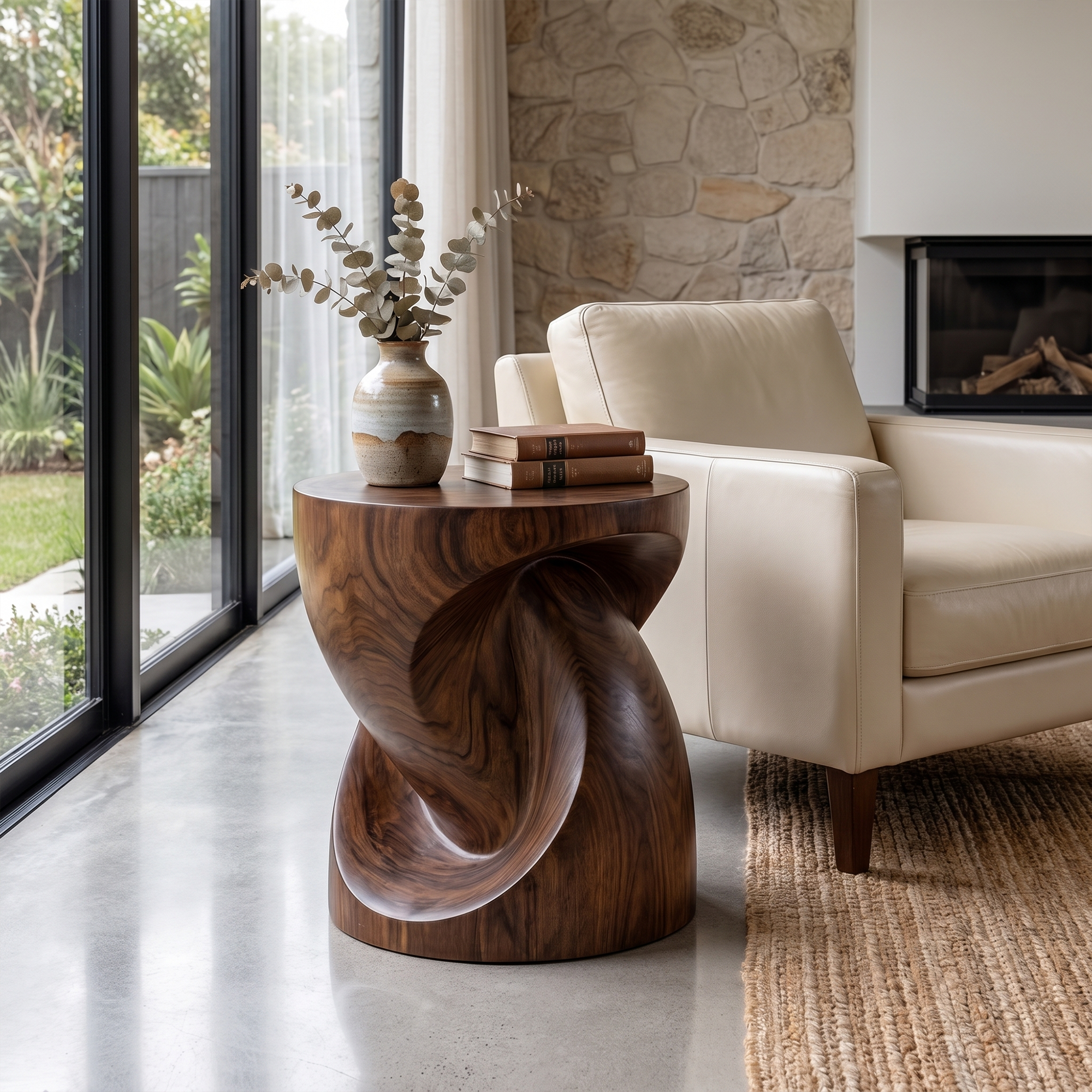 Rustic Twisted Wood Beside Table For Living Room SINLKIBT245