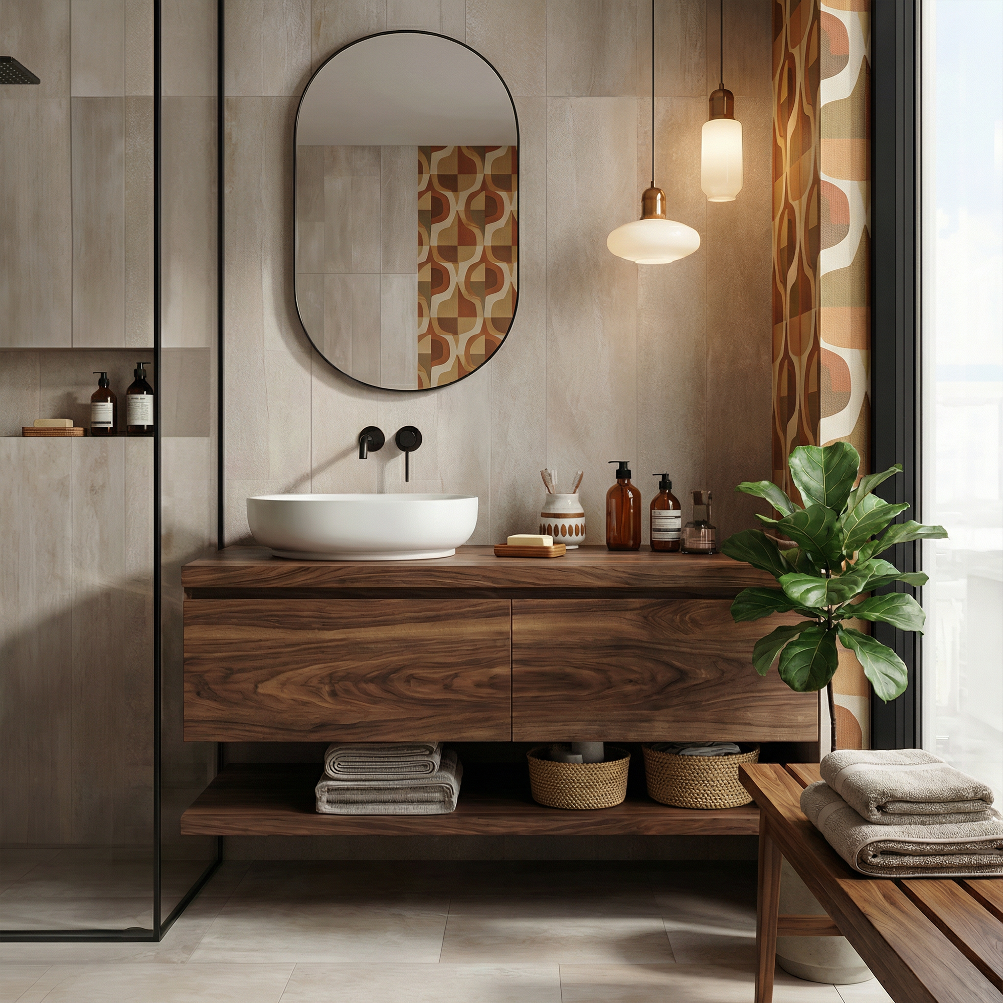 Mid Century Bathroom Vanity Cabinet for Small Bathroom Spaces SINLKIBRV202