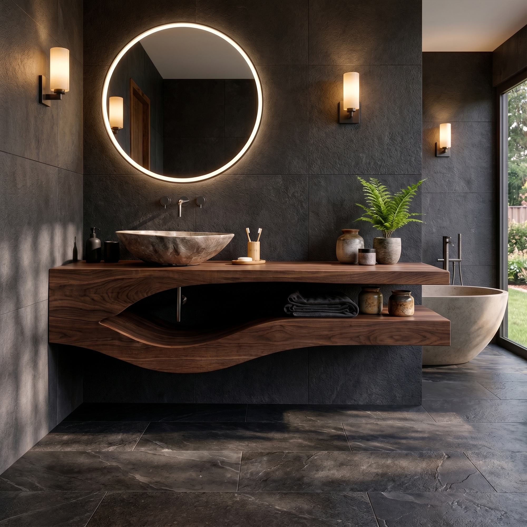 Modern Floating Bathroom Vanity For Bathroom And Powder Room SINLKIBRV301