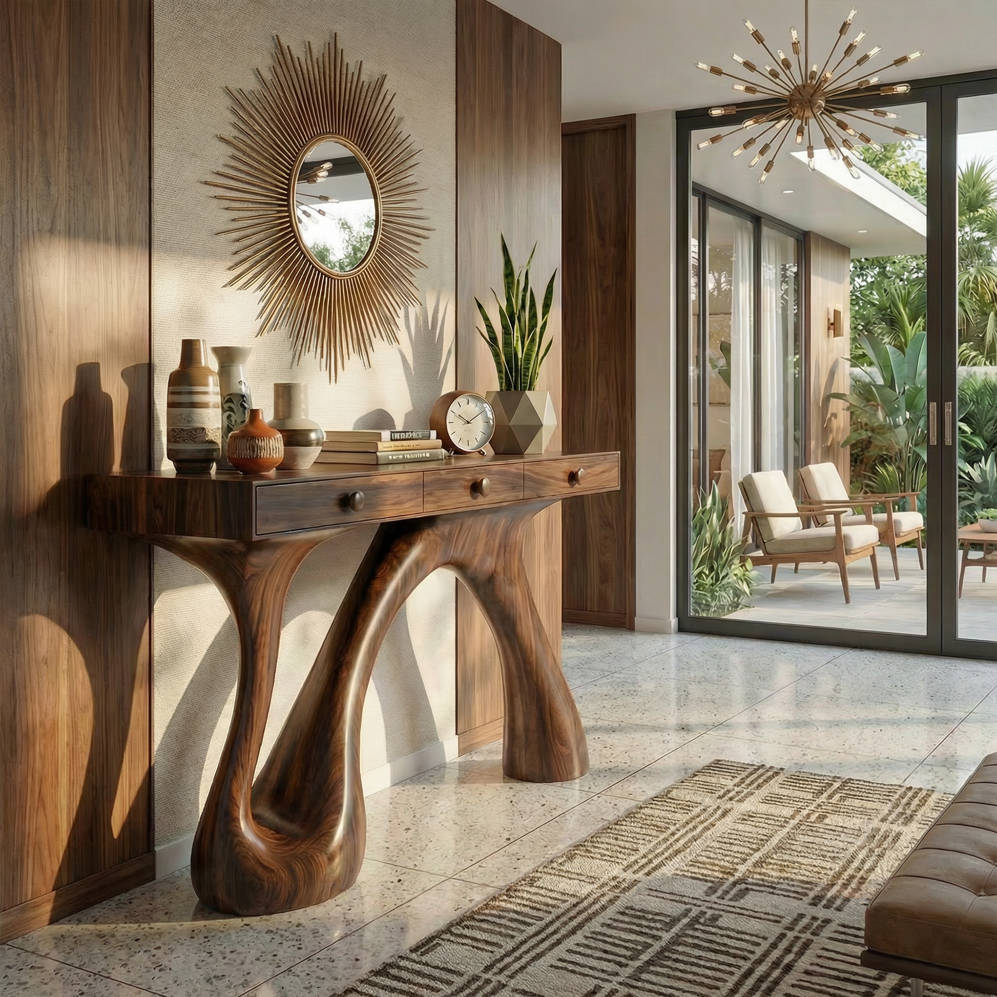 Modern Sculptural Console Table For Entryway And Living Room Space SINLKICS563