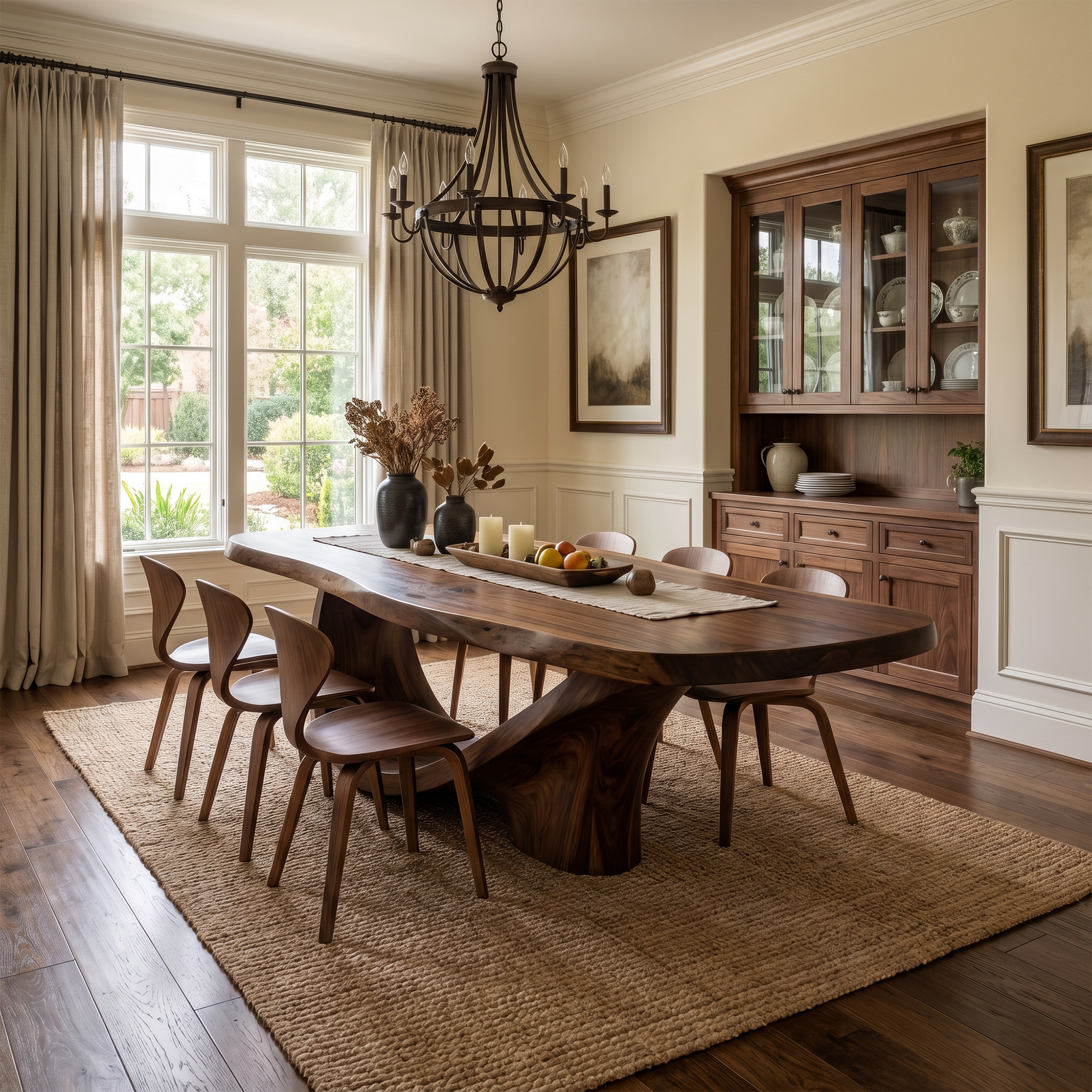 Rustic Natural Wood Dining Table For Dining Room And Kitchen SINLKIDT163