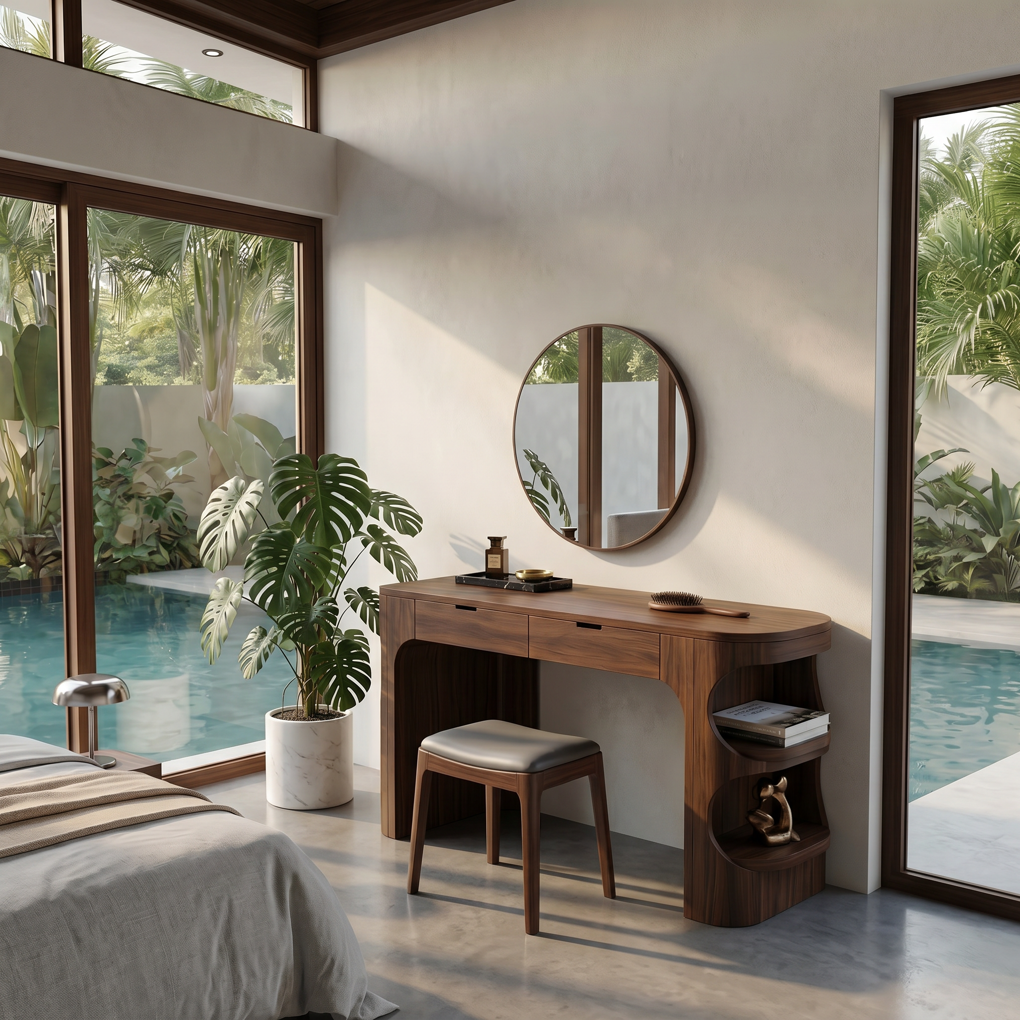 Minimalist Vanity Table With Drawer Storage For Bedroom SINLSABDT074