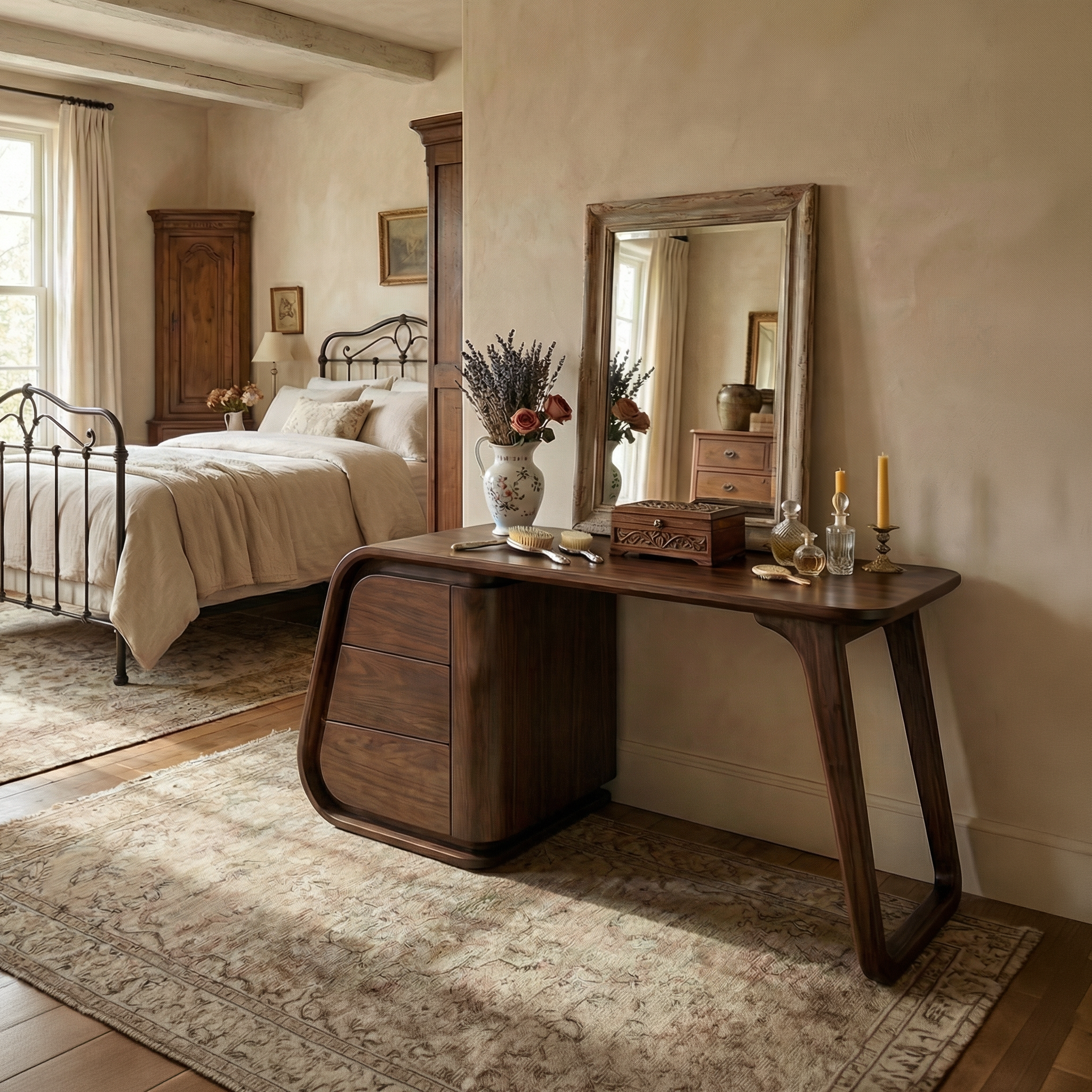 Modern Makeup Vanity Desk With Drawers For Bedroom SINLSABDT061