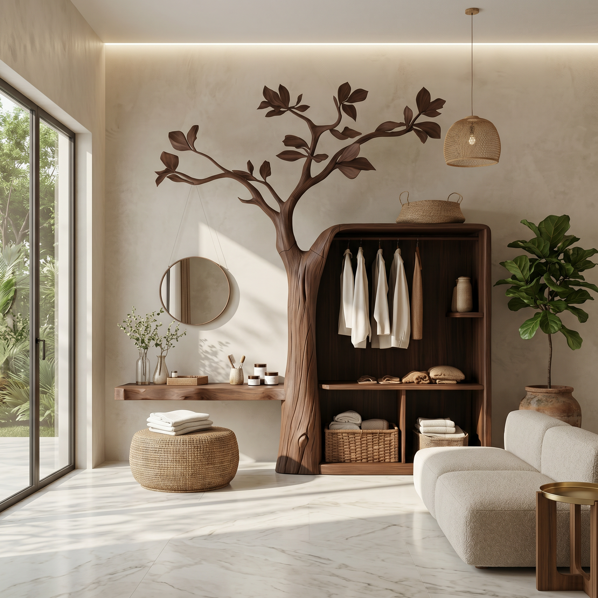 Organic Modern Hanging Clothes Rack Tree Coat Rack Bedroom And Dressing Room SINLSATCR108