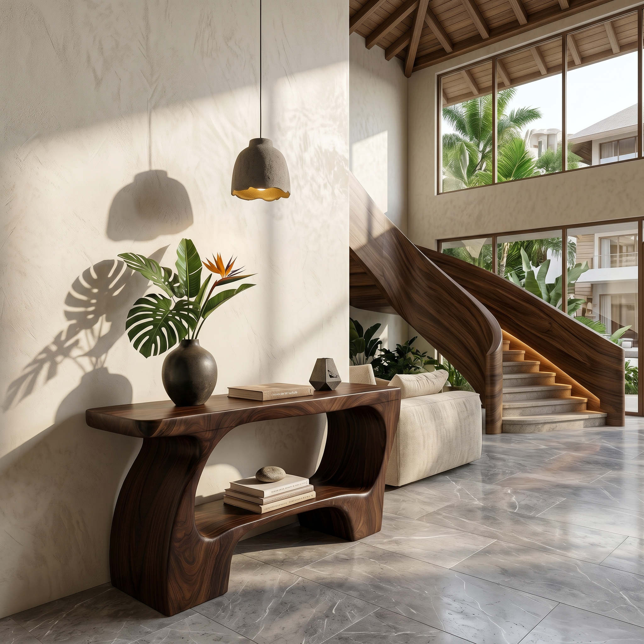 Contemporary Console Table With Artistic Open Structure For Living Room SINLSACS643
