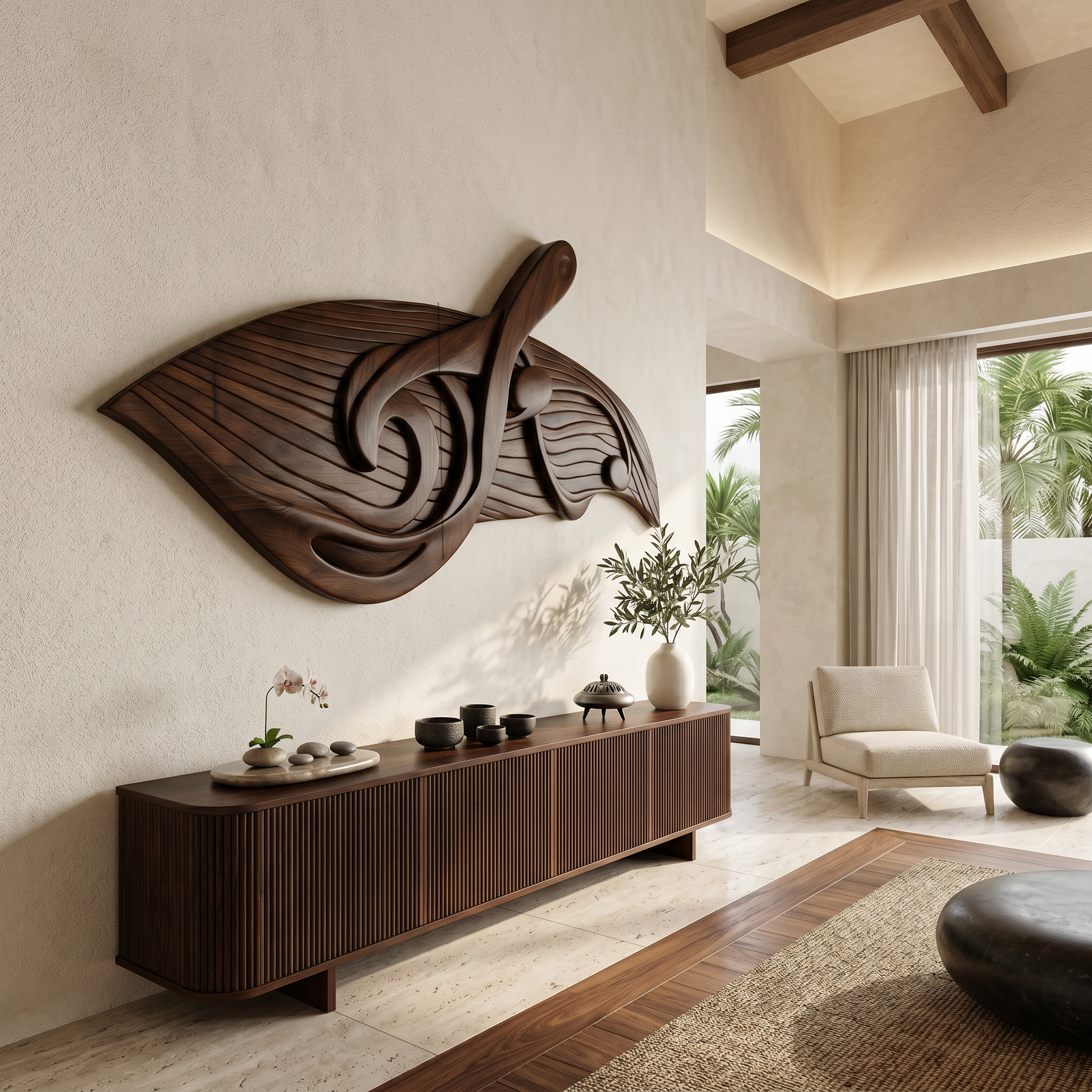 Organic Music Note Wall Art With Guitar Motif For Living Room SINLSAWD077