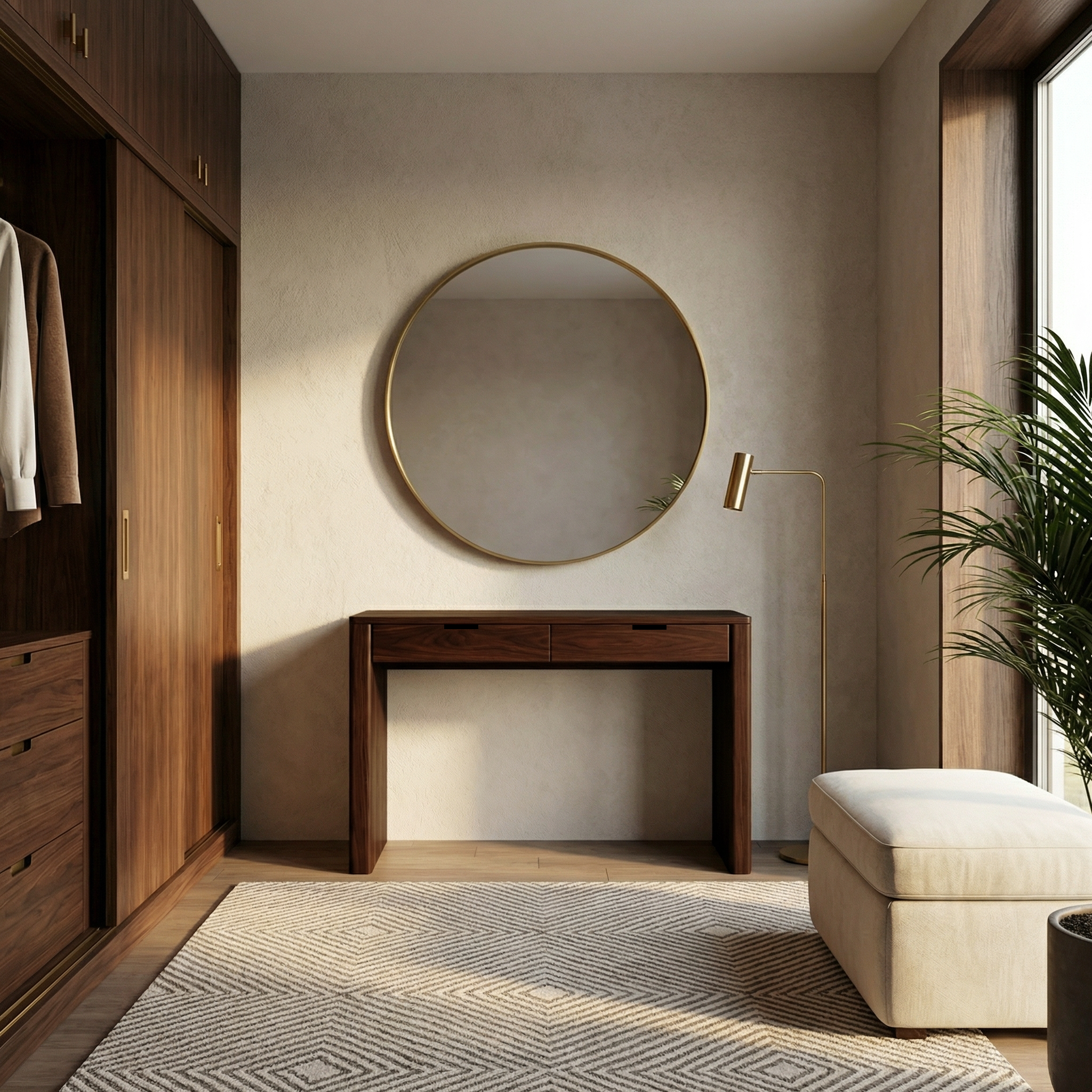 Rustic Dressing Table Natural Wood Organic Handmade Design For Bedroom SINLSABDT056