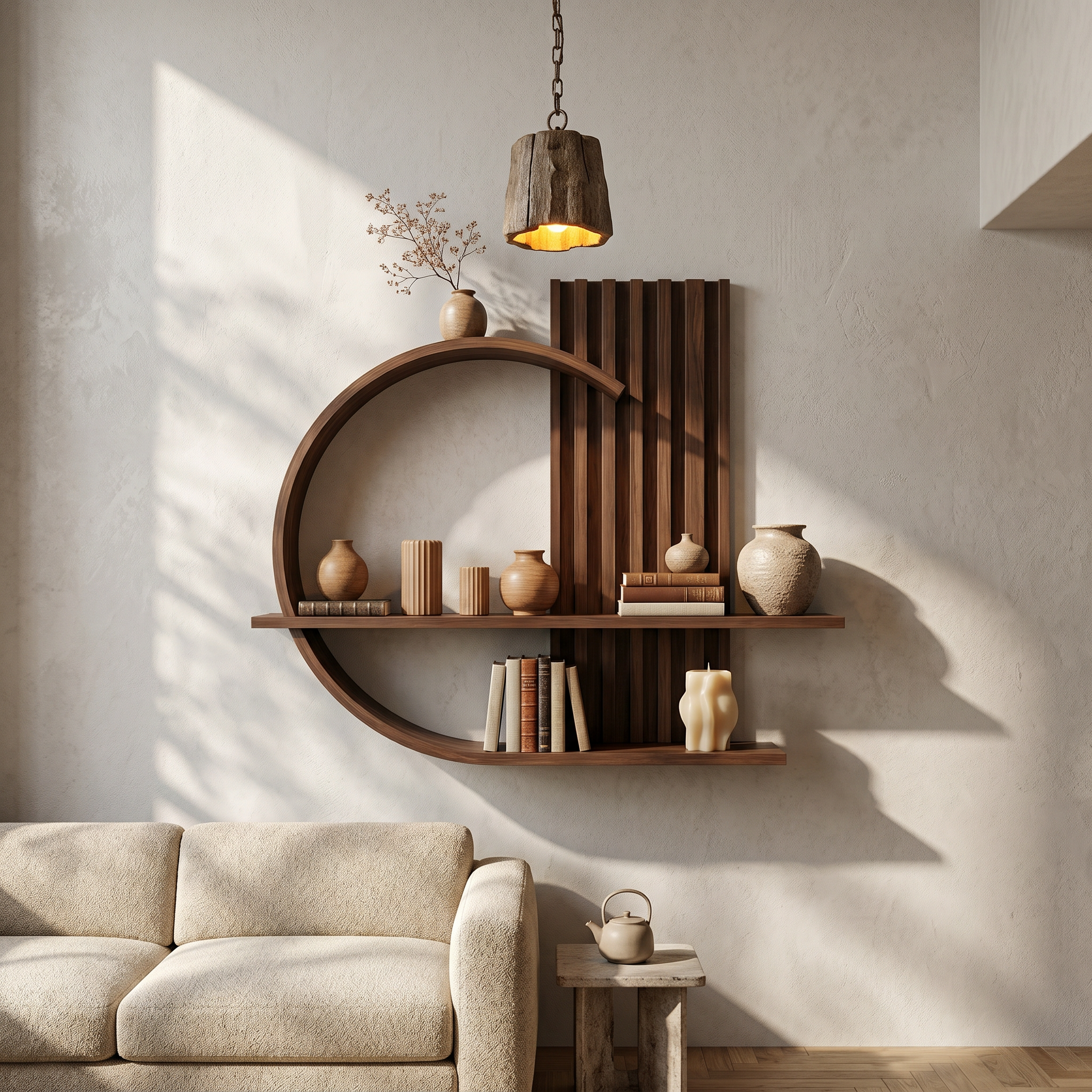 Japandi Organic Modern Wall Shelf Living Room And Bedroom SINLSAFL230