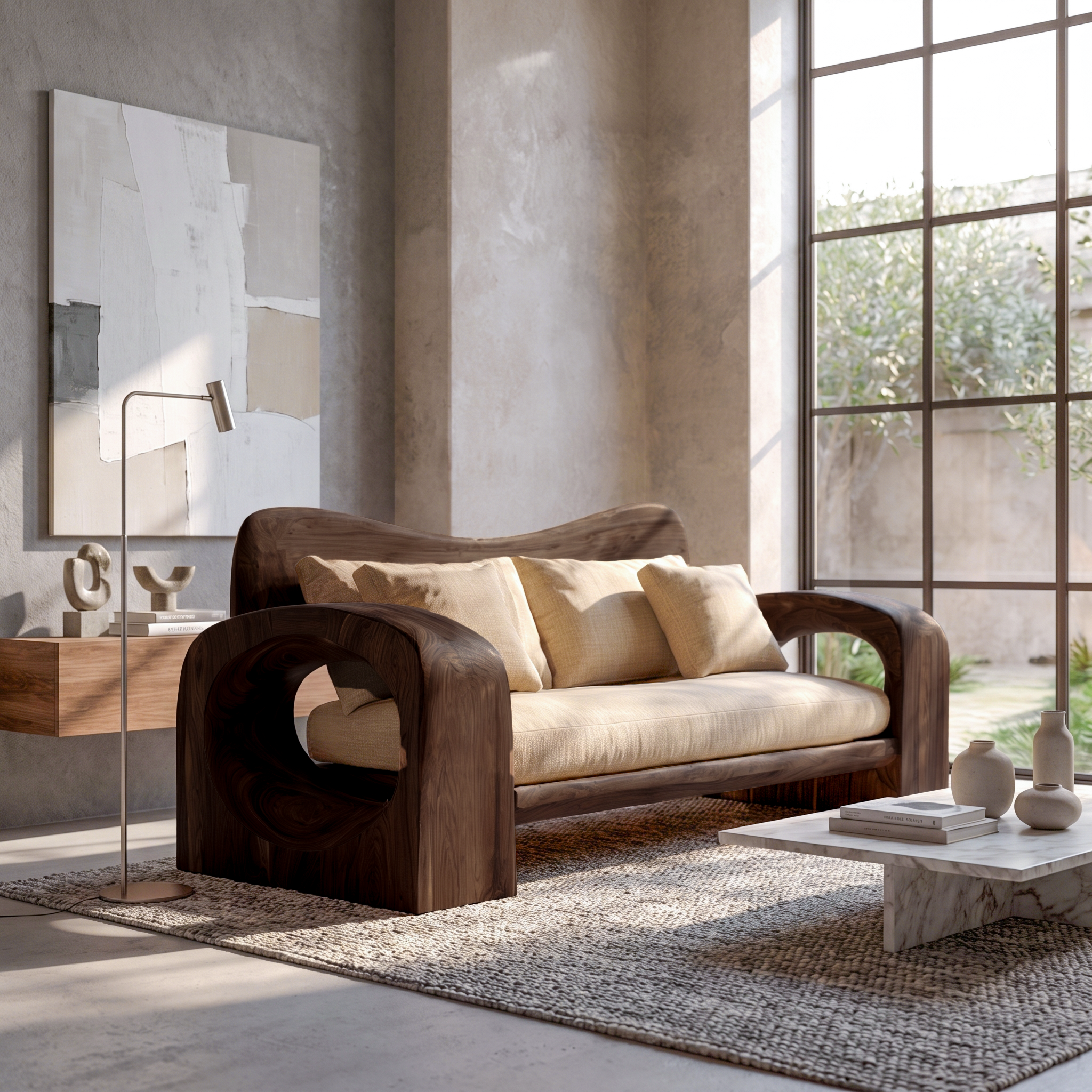 Organic Sofa Frame With Handcrafted Solid Wood Structure For Living Room SINLSASF028
