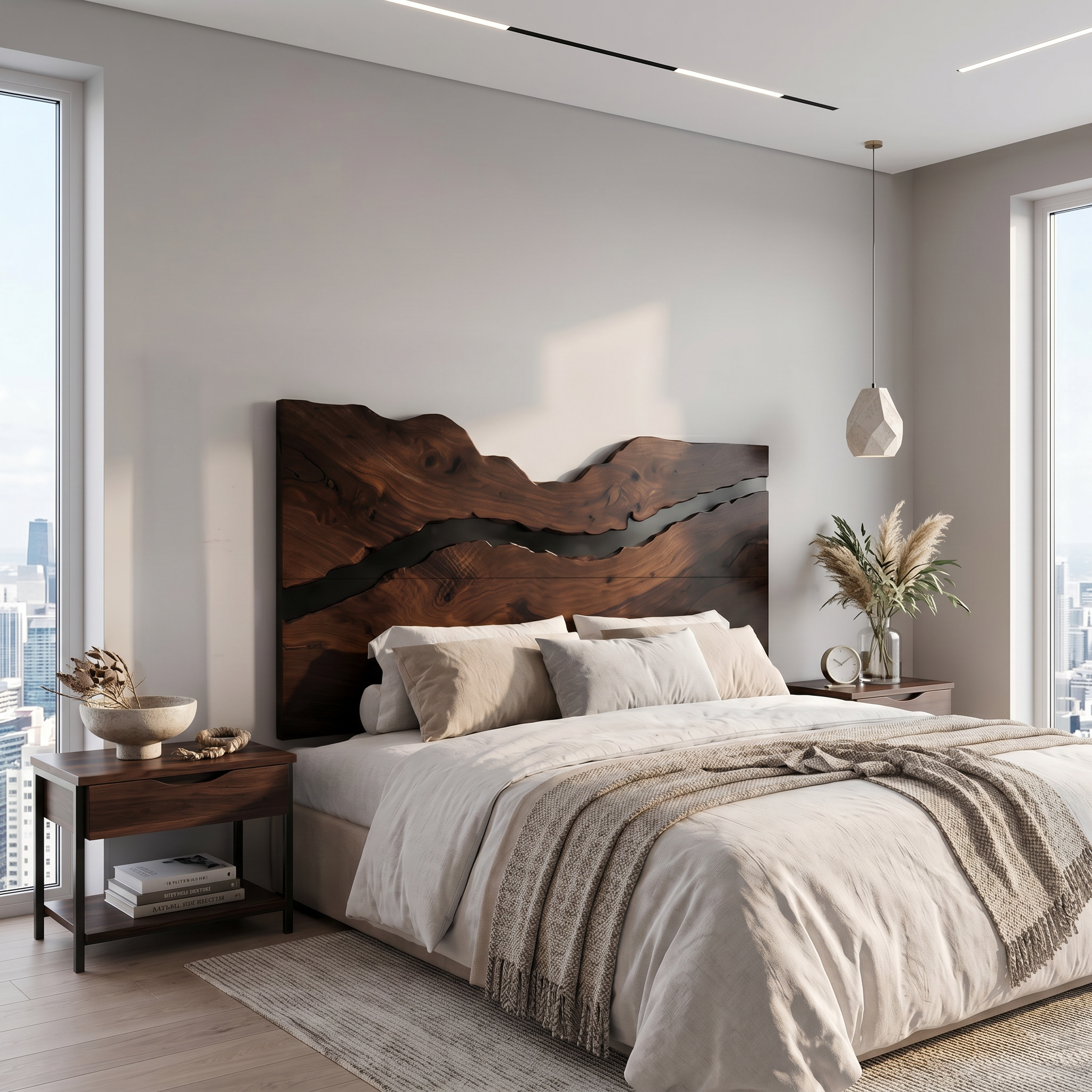 Rustic Headboard Slatted Bed Headboard For Bedroom SINLSAHB035