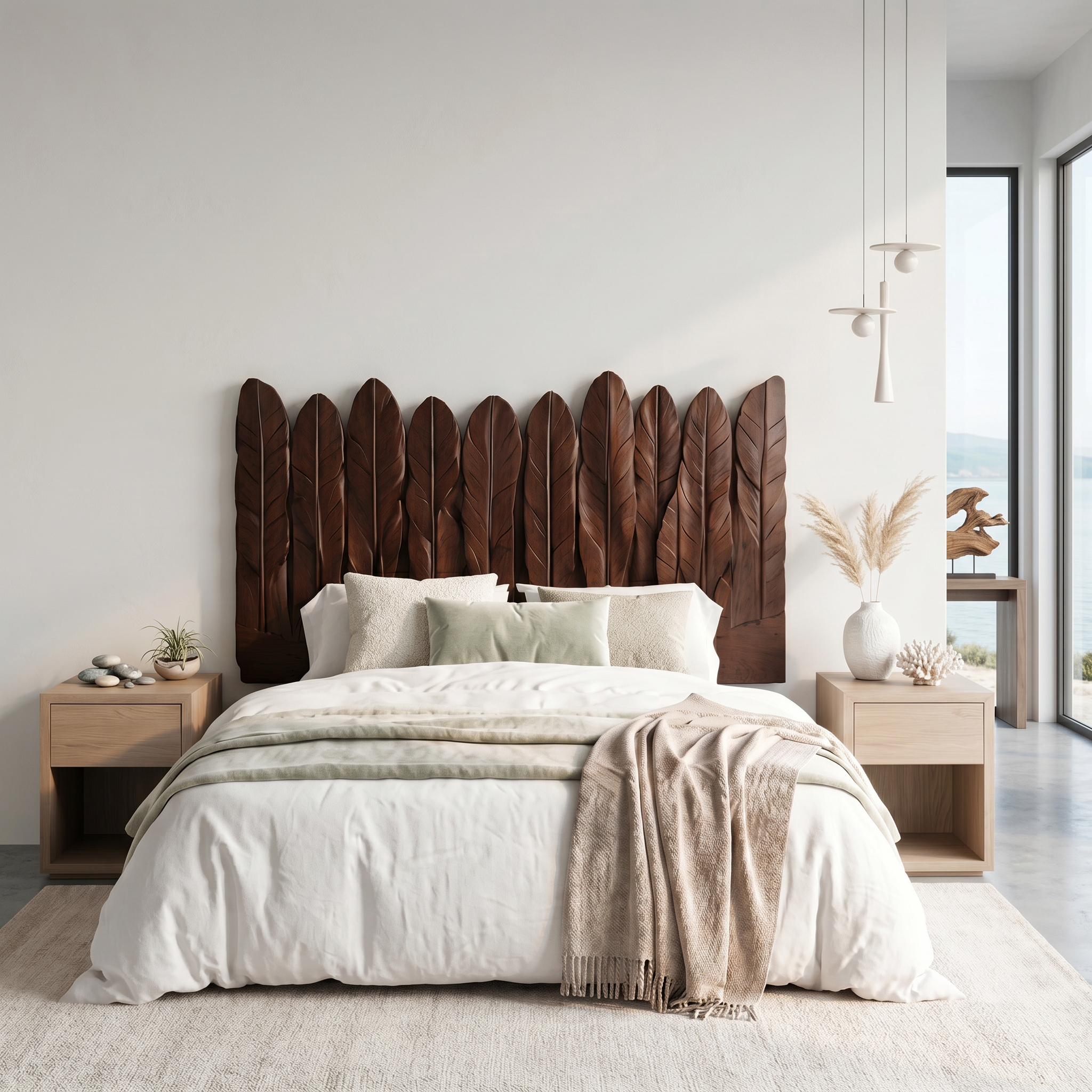Rustic Live Edge Headboard Wooden Bed Headboard For Bedroom SINLSAHB041