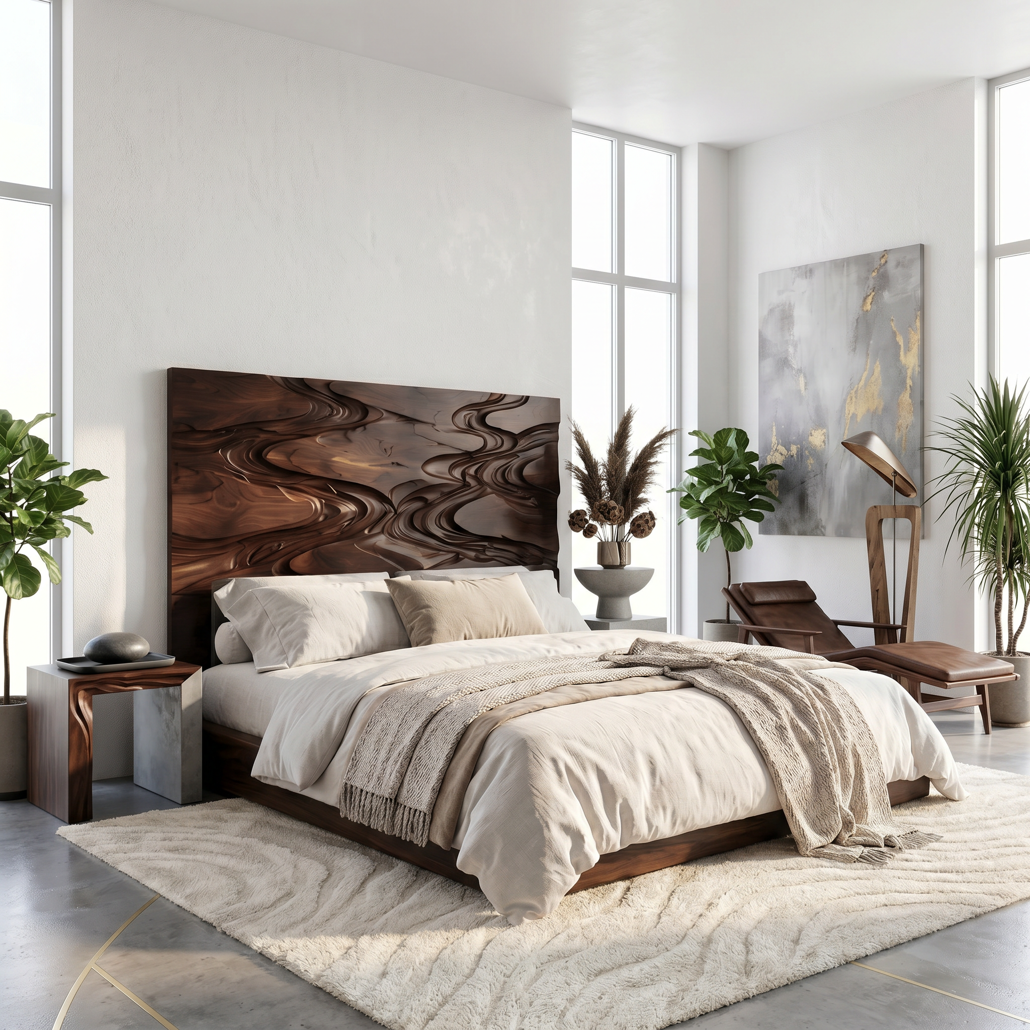 Rustic Live Edge Headboard Wooden Bed Headboard For Bedroom SINLSAHB044