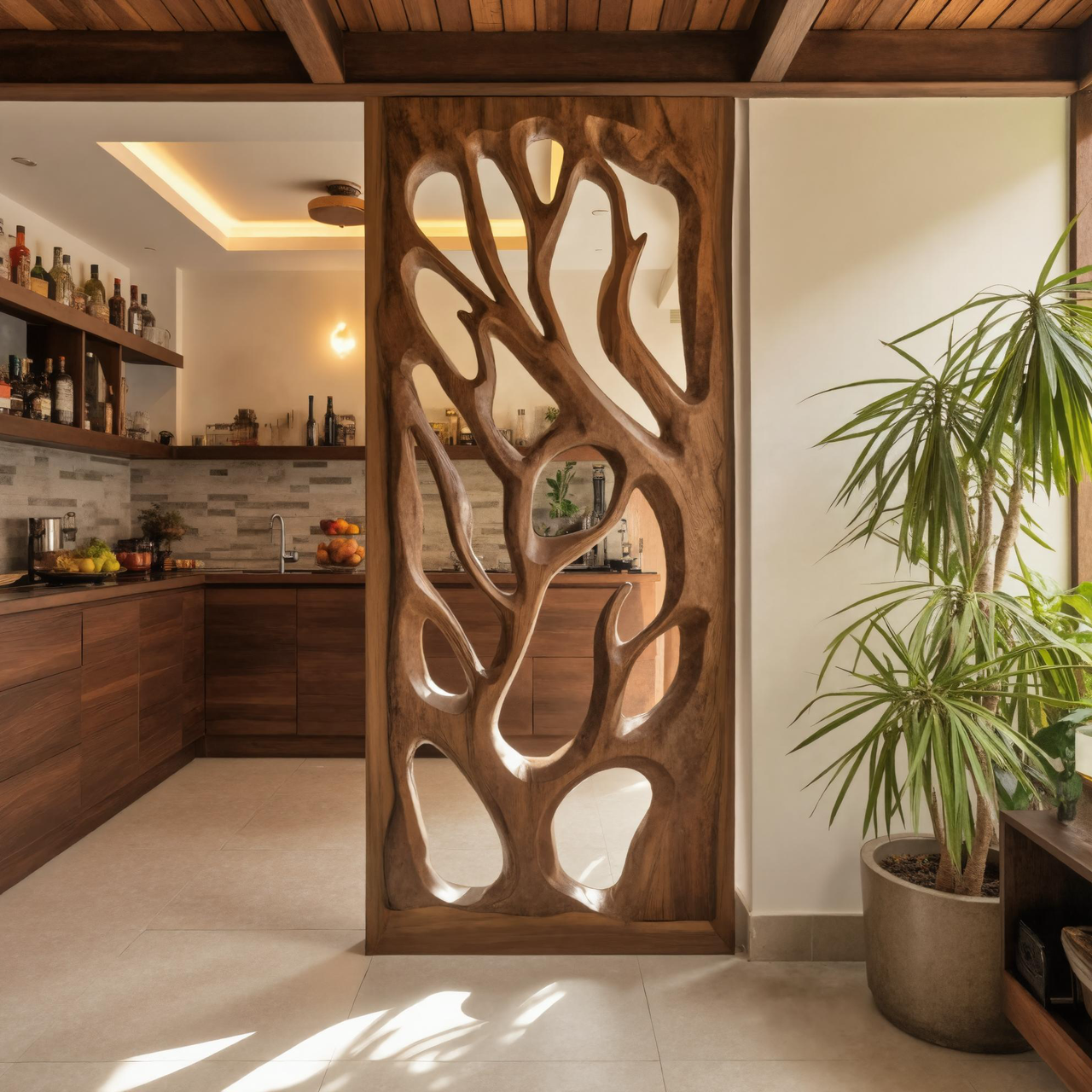 Handmade Carved Divider For Living Room Or Studio SITHHNDVR006