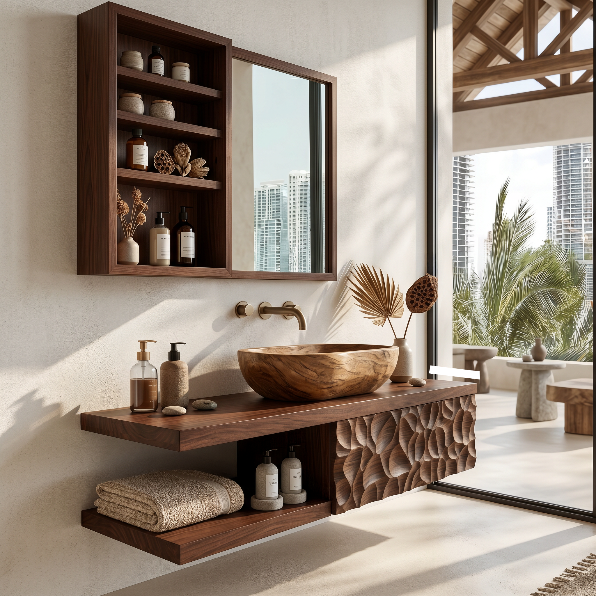 Handcrafted Floating Bathroom Vanity For Bathroom SINLHABRV315